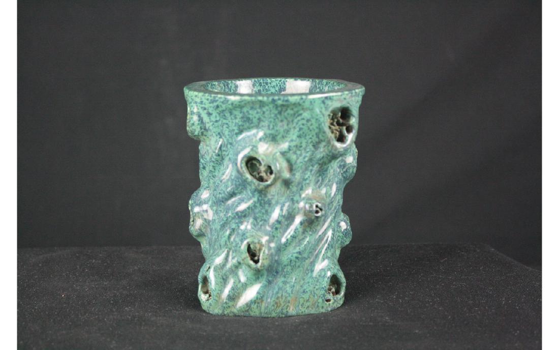 Chinese   Robin's Egg Glazed  Brush Pot (1 of 6)