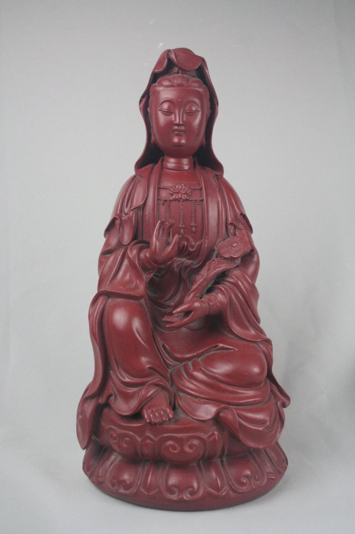 Chinese Lacquer Guan Yin (1 of 4)