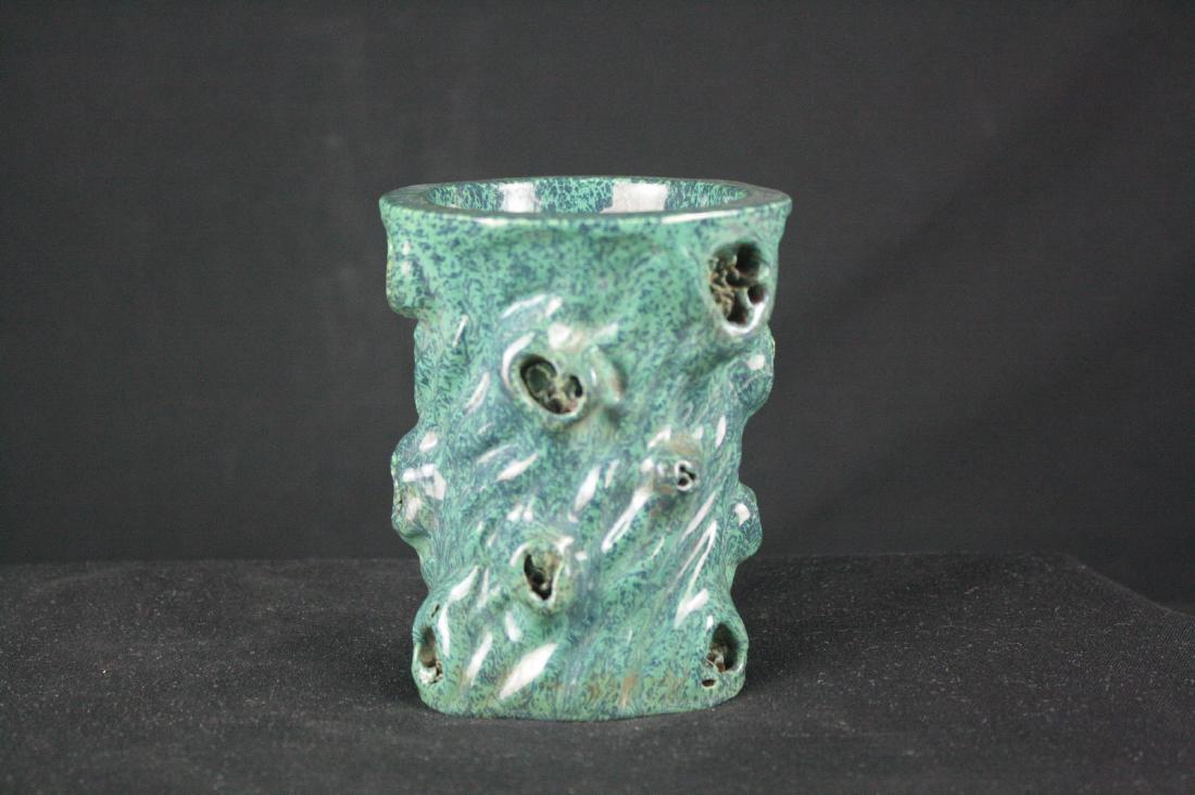 Chinese  FlambÃ© Glazed Porcelin Brush Pot (1 of 6)