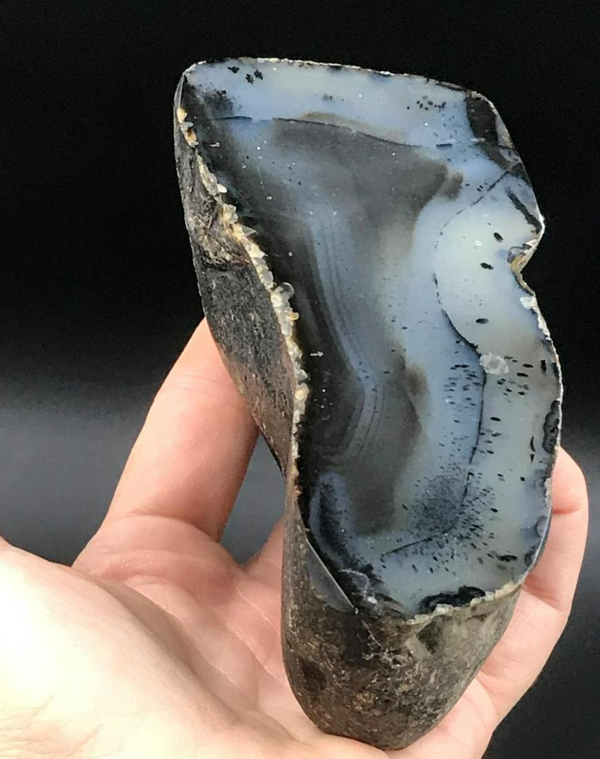Agate, Rock, Crystal, Natural, Decor, Collectible,: Moss agate. Montana. Large specimen with polished face