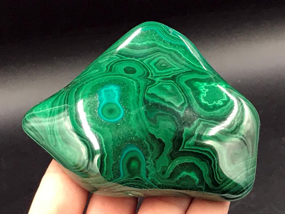 Malachite, Rock, Crystal, Natural, Decor, Collectible: Polished malachite freeform. Republic of Congo Notes: Est. Shipping quote $8