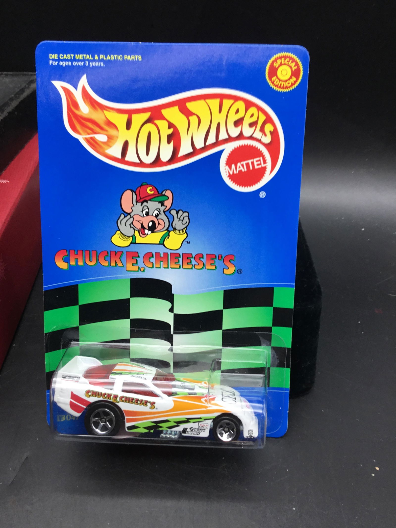 1999 Hot Wheels #23047 Chuck E. Cheese: 1999 Hot Wheels #23047 Chuck E. Cheese Probe Funny Car special edition series.