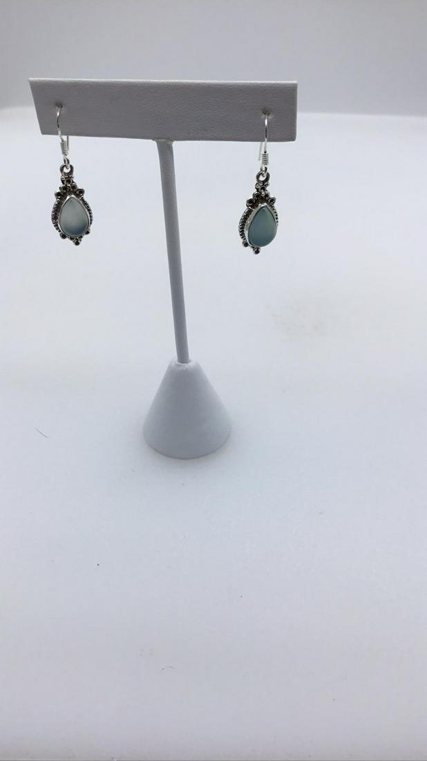 Sterling Silver earrings with teardrop stones (1 of 3)
