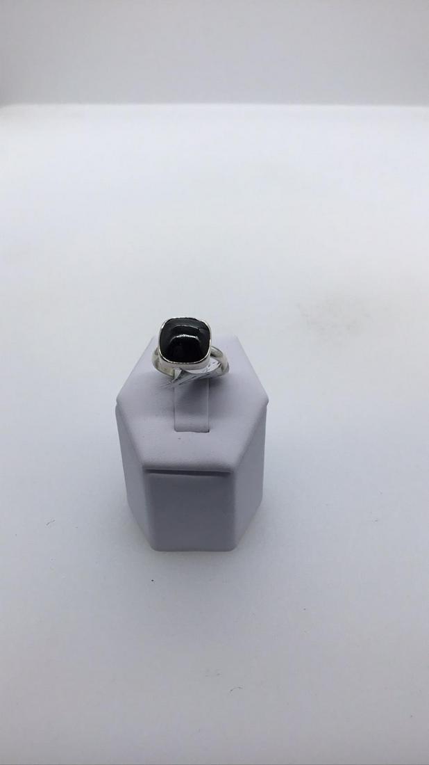 Sterling Silver Ring with dark red stone (1 of 3)