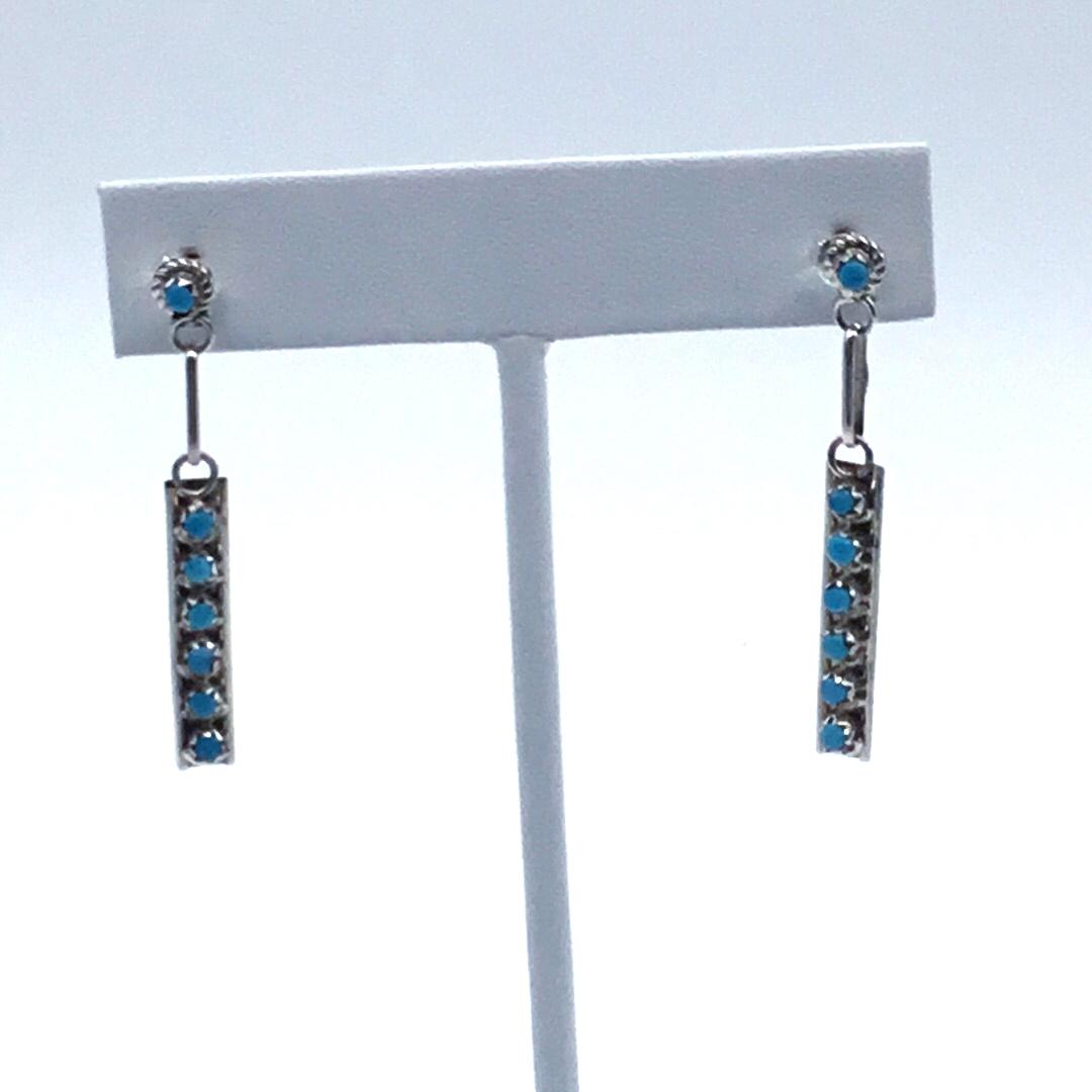 Native American Zuni handcrafted post earrings (1 of 3)