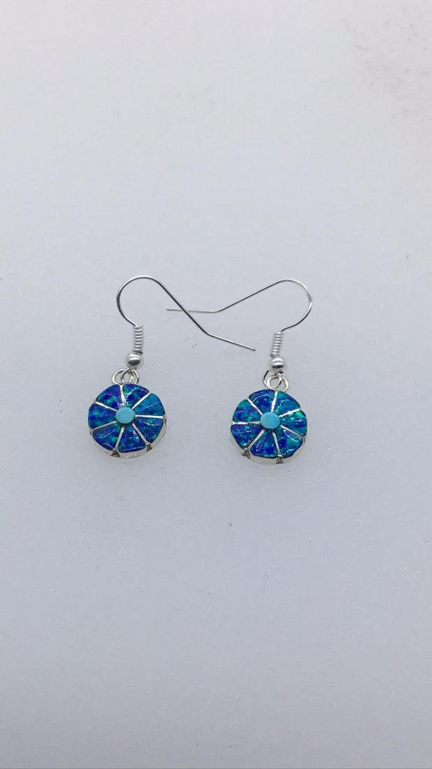 Handcrafted Zuni opal earrings (1 of 2)