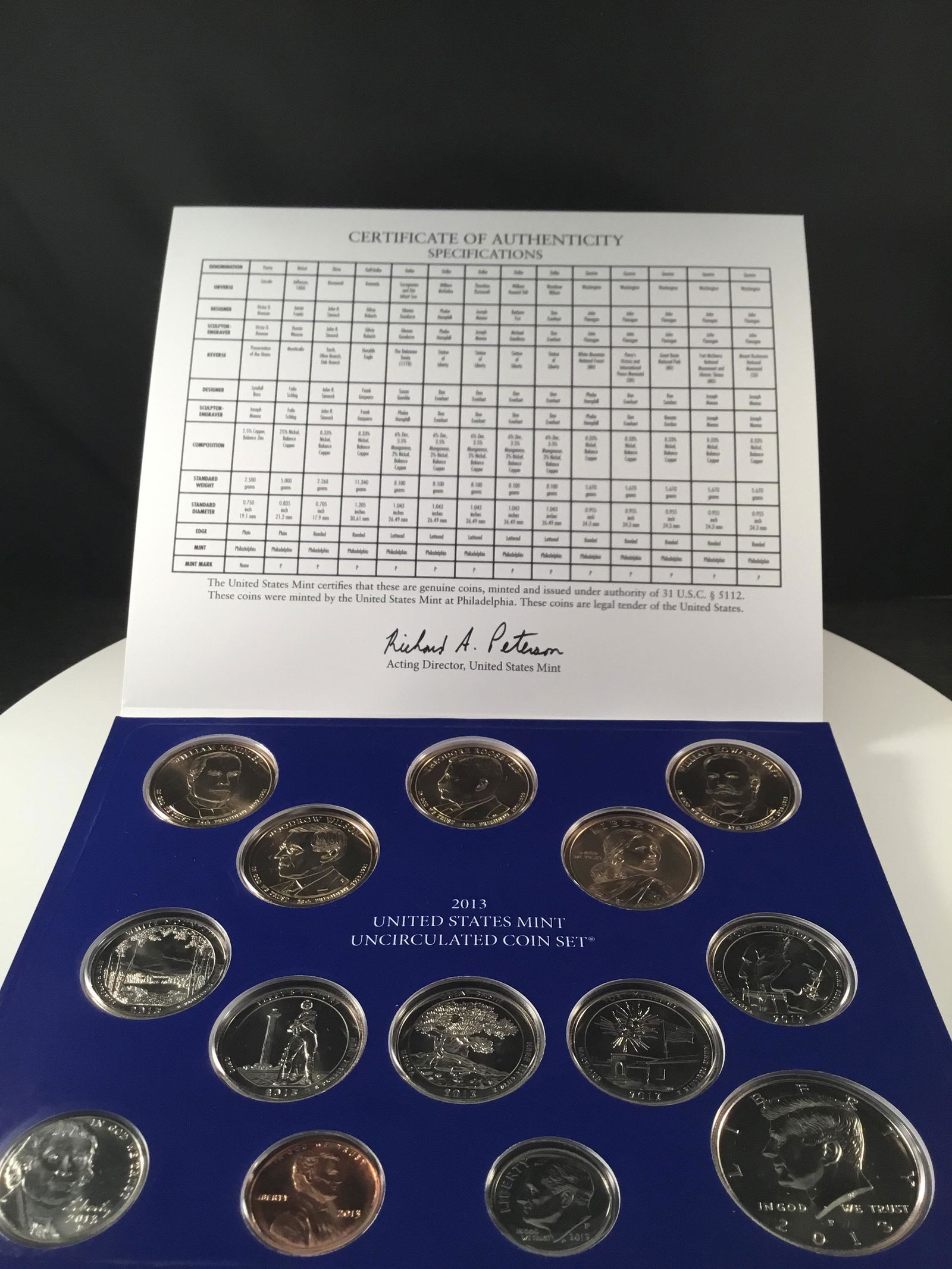 U.S. Mint 2013 uncirculated Philadelphia coin set (1 of 2)