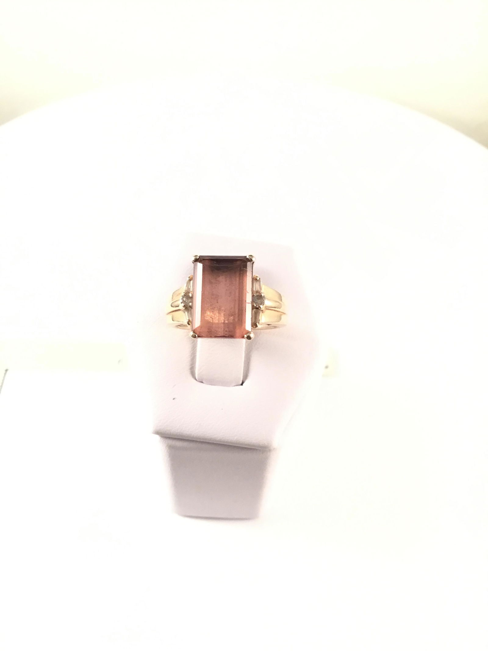 Ladies 14kt gold ring with purple stone (1 of 3)