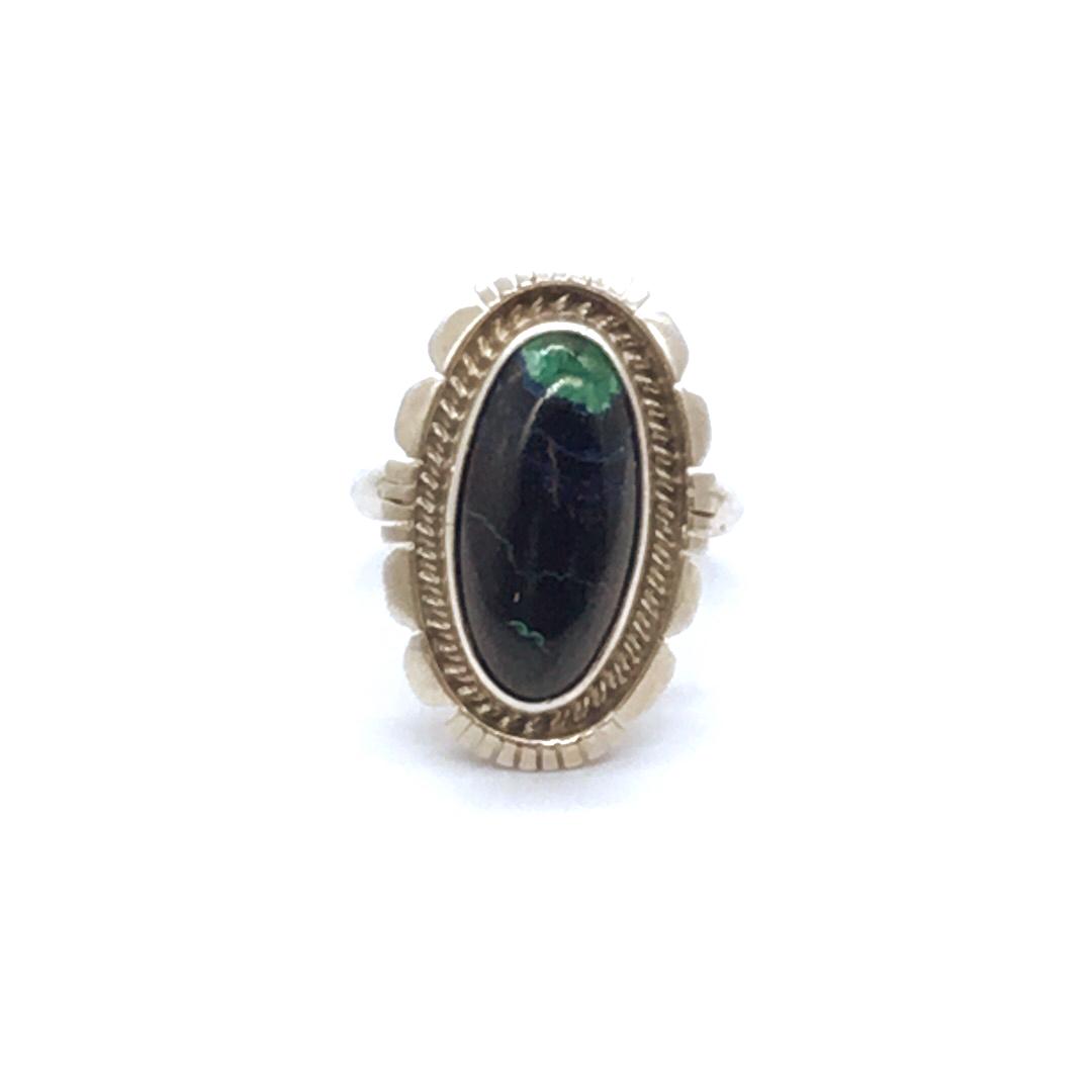 Zuni handcrafted silver ring with turquoise stone (1 of 3)
