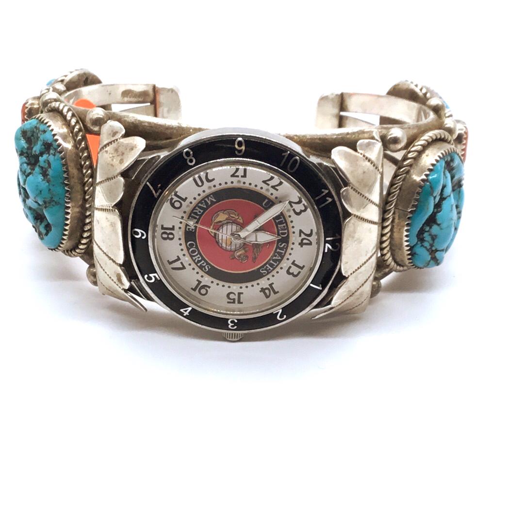 Vintage Native American sterling watch cuff (1 of 3)