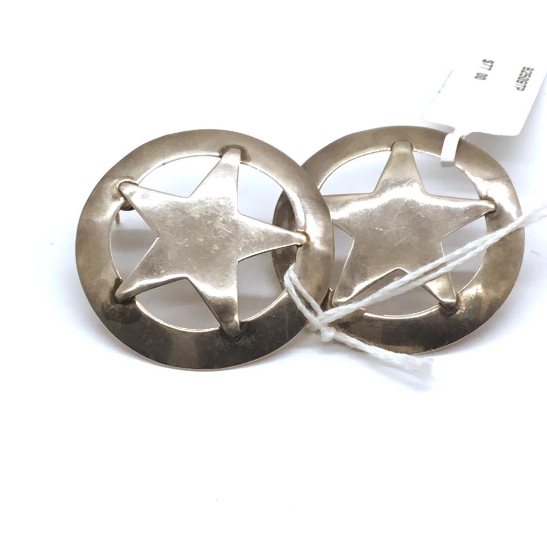 Vintage  Native American 5 point star earrings (1 of 2)