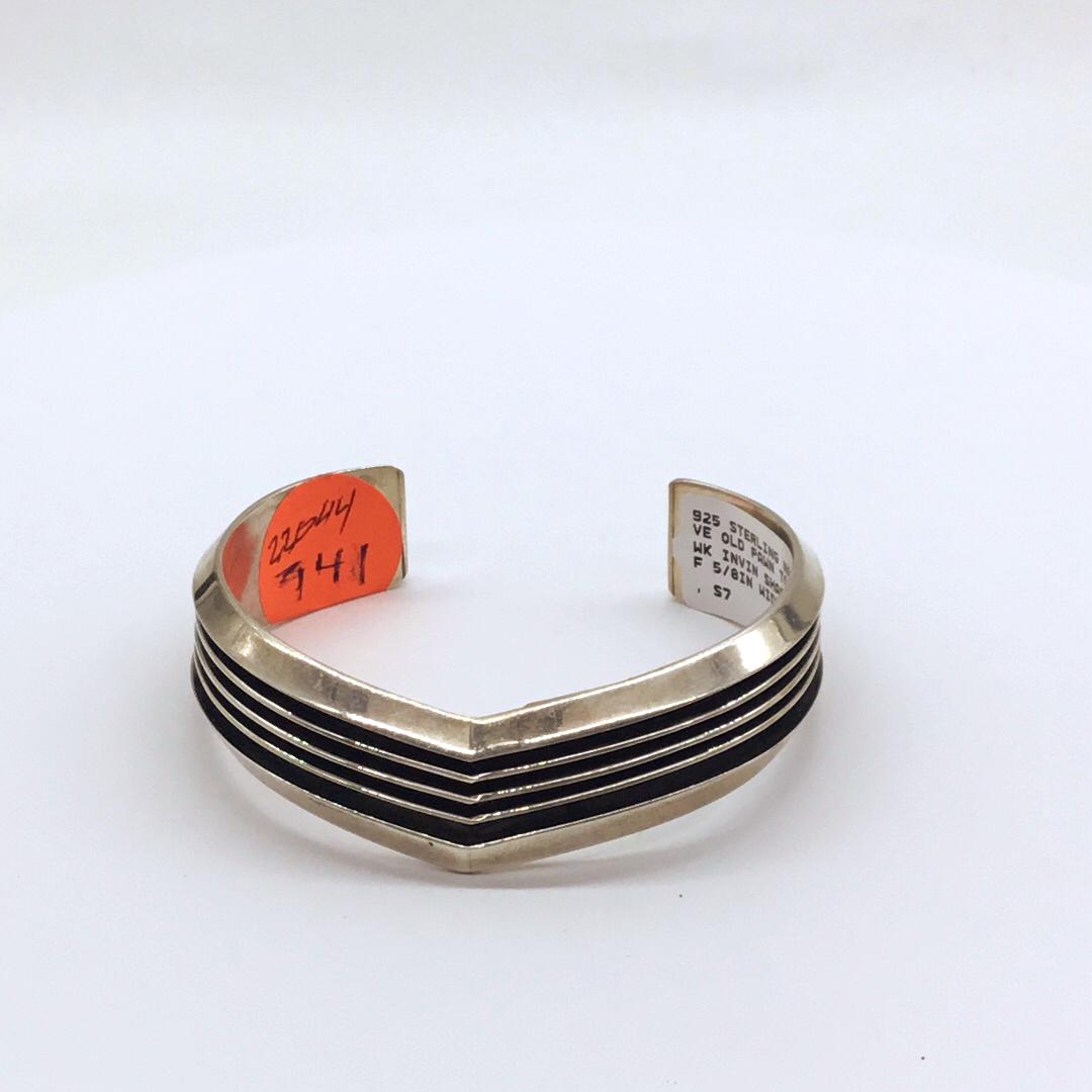 Native American handcrafted silver cuff bracelet (1 of 3)