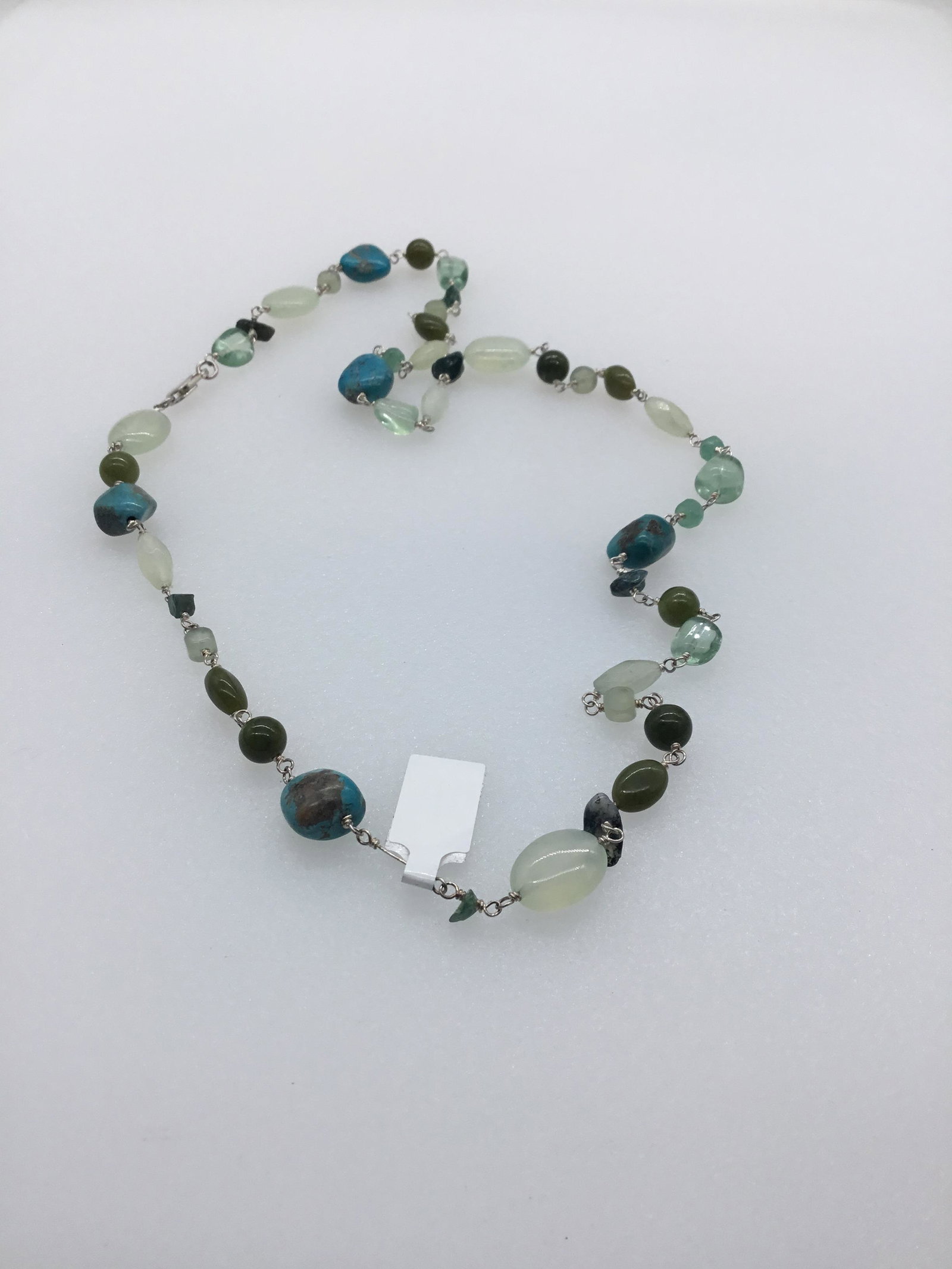 24 inch multi colored stone necklace: 24 inch multi colored stone necklace weighs 38 grams #22010