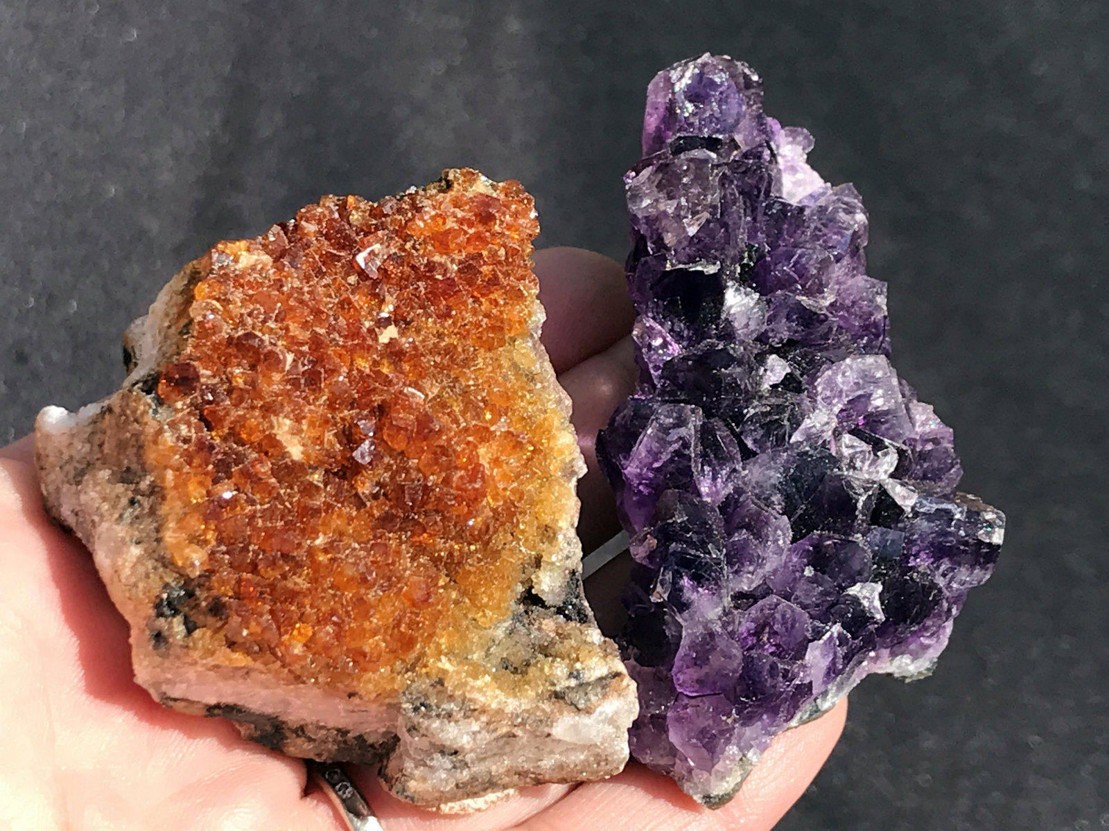 Citrine, Amethyst, Rock, Crystal, Natural, Collectible,: Citrine and amethyst crystals. Uruguay