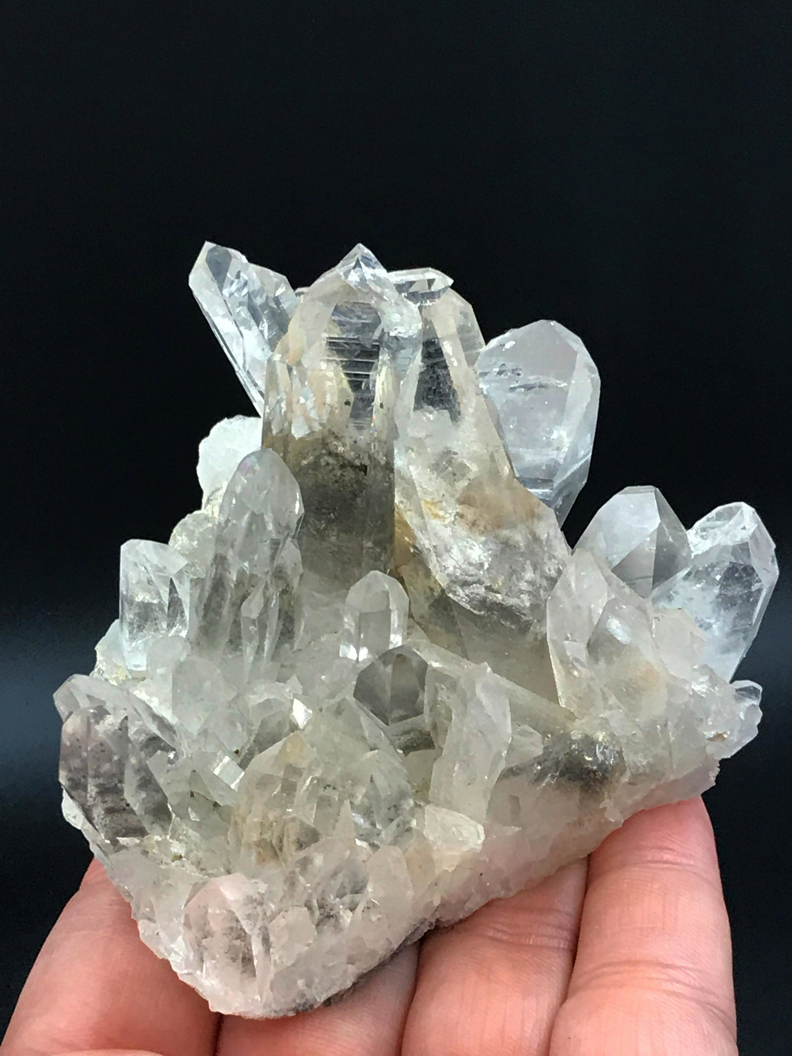 Quartz, Rock, Crystal, Natural,Collectible, Mineral,: Quartz cluster with manganeese phantom. Old Robbins Mine, Arkansas