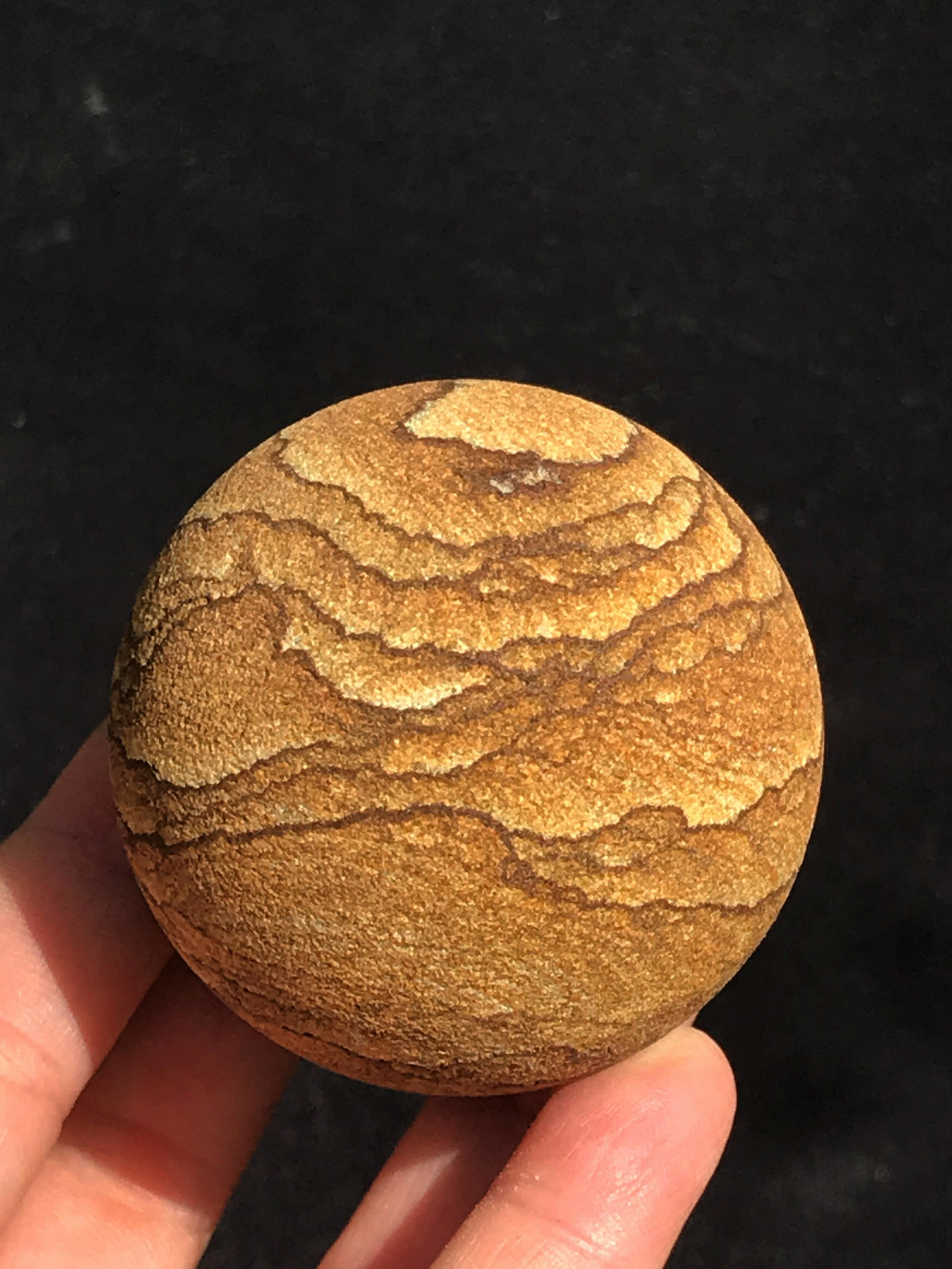 Sandstone, Rock, Decor, Collectible, Carving, Sphere: Picture sandstone sphere. Utah