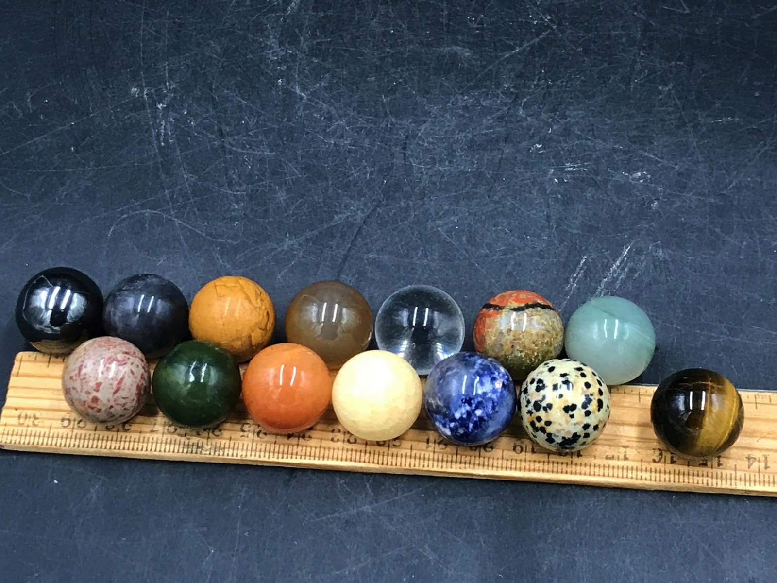 Stone, Natural, Collectible, Toy, Marble: Set of 14 natural stone marbles