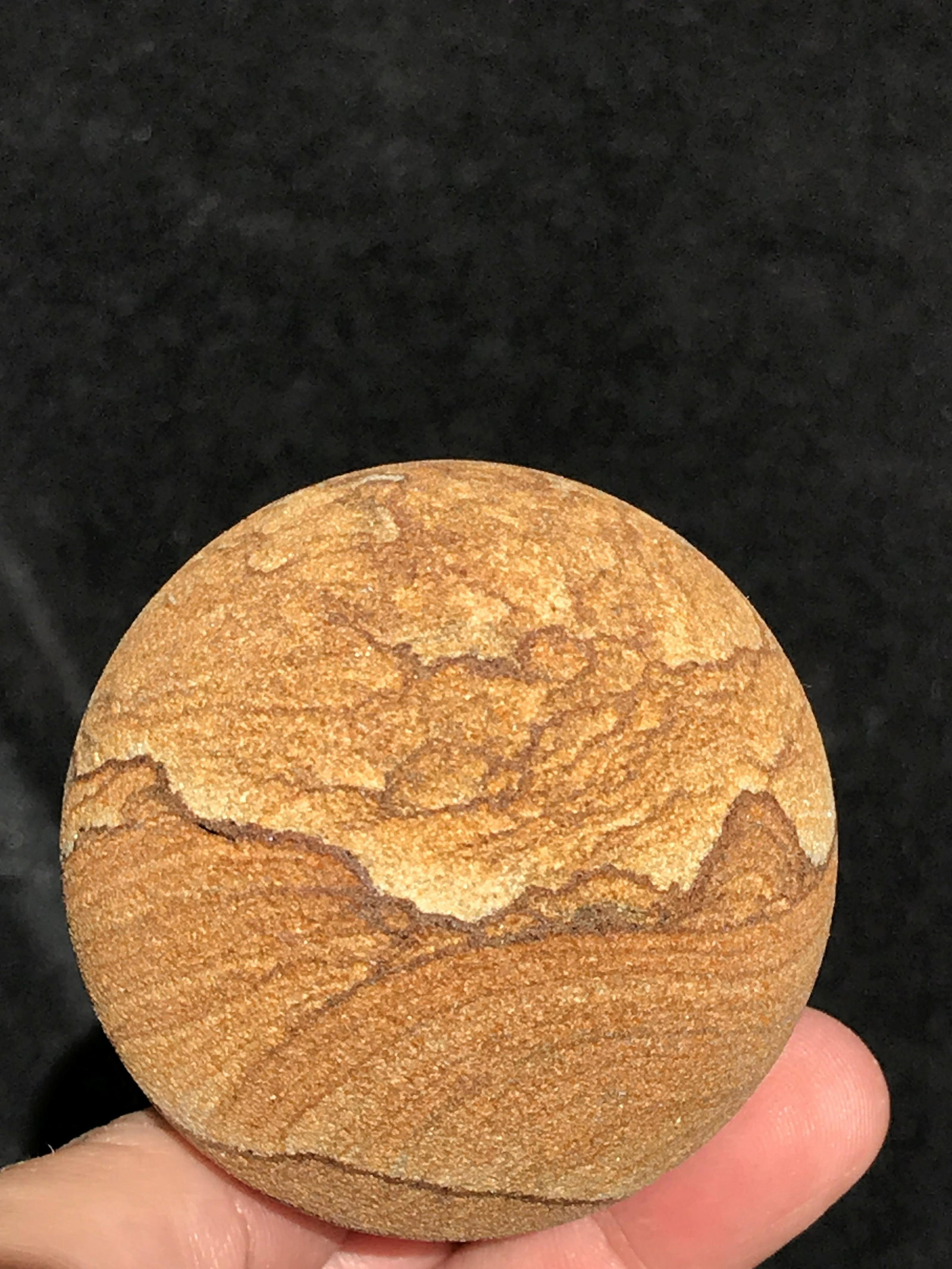 Sandstone, Rock, Crystal, Natural, Decor, Collectible,: 2" picture sandstone (vareity goldenstone) sphere. Utah