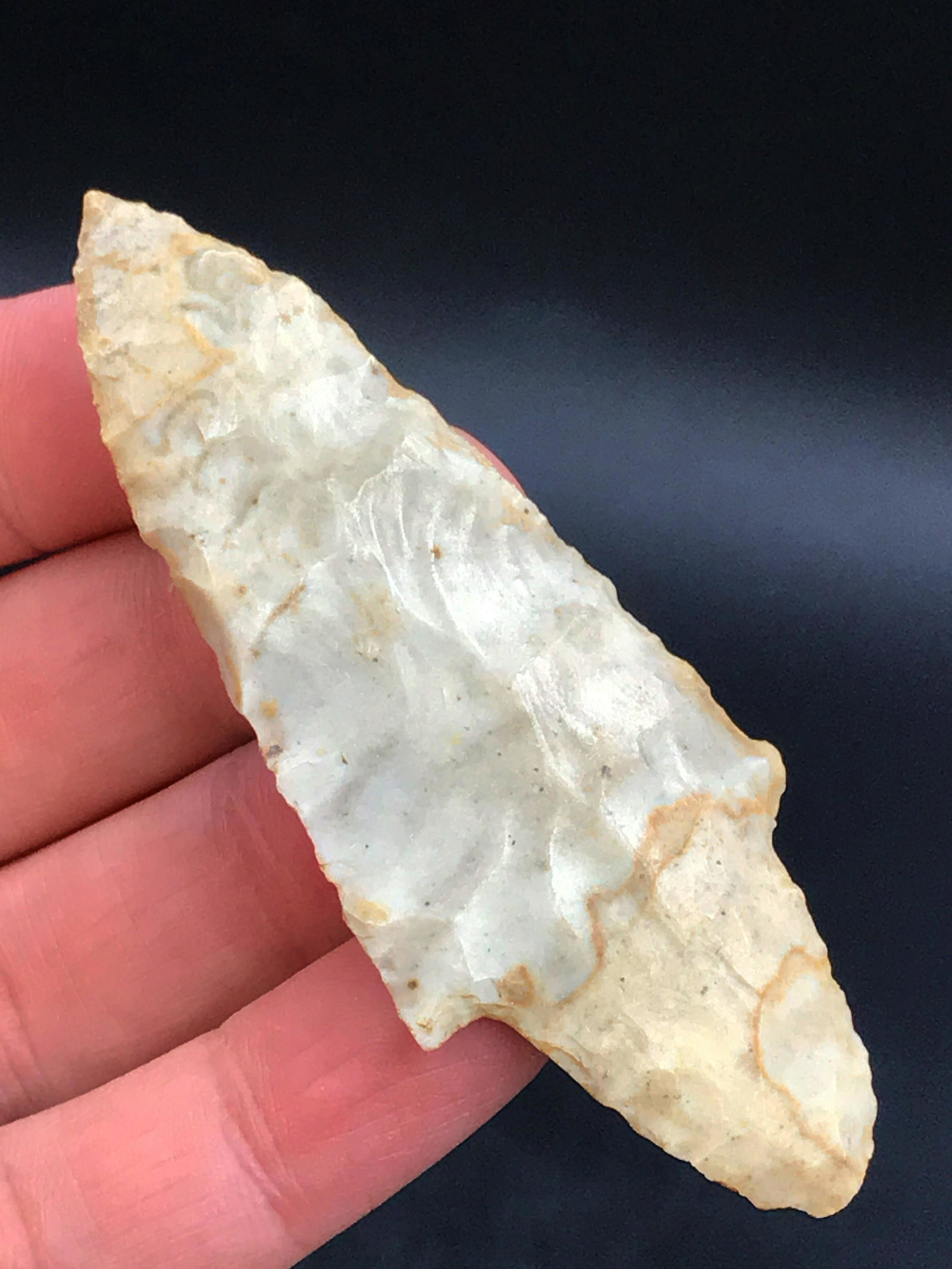 Artifact, Rock, History, Collectible, Stone, Tool,: Gary point. Archaic-Mississippian 1200BC-1000AD. Ozarks area, Missouri