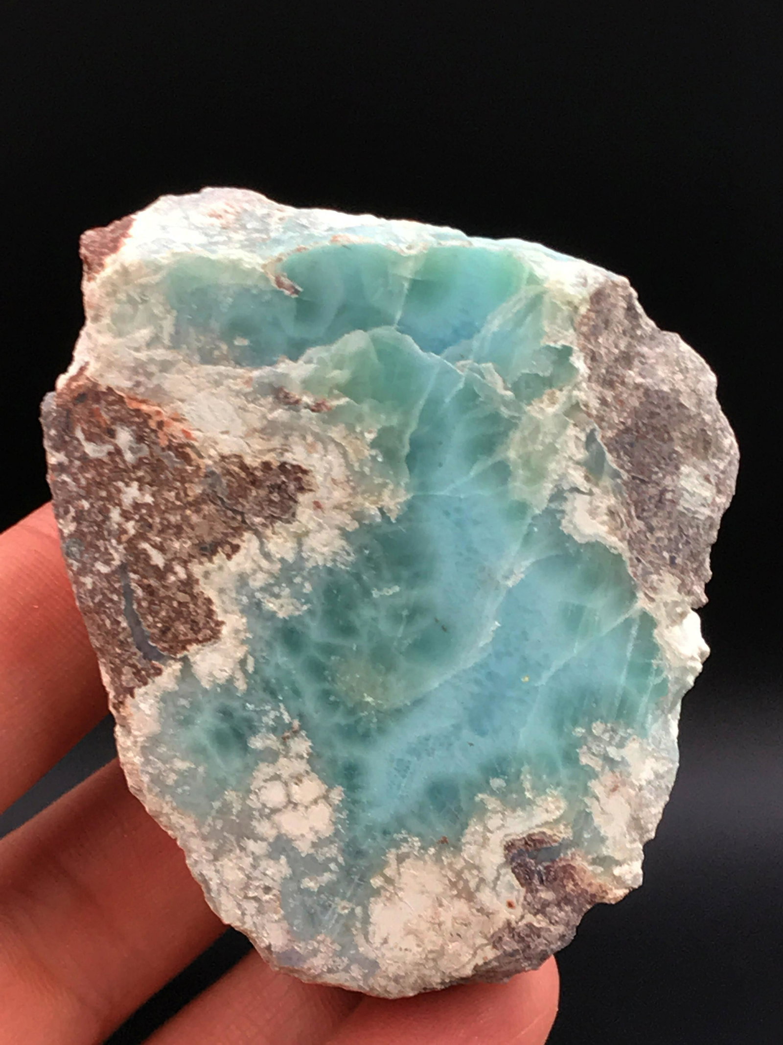 Larimar, Rock, Crystal, Natural, Collectible, Specimen,: 3+ ounces larimar (pectolite) cutting rough. Dominican Republic