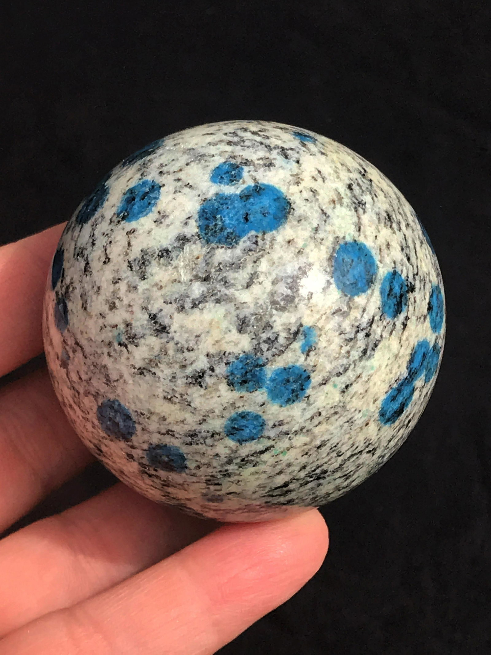 K2, Azurite, Rock, Natural, Collectible, Carving,: K2 (azurite on granite) sphere. Pakistan