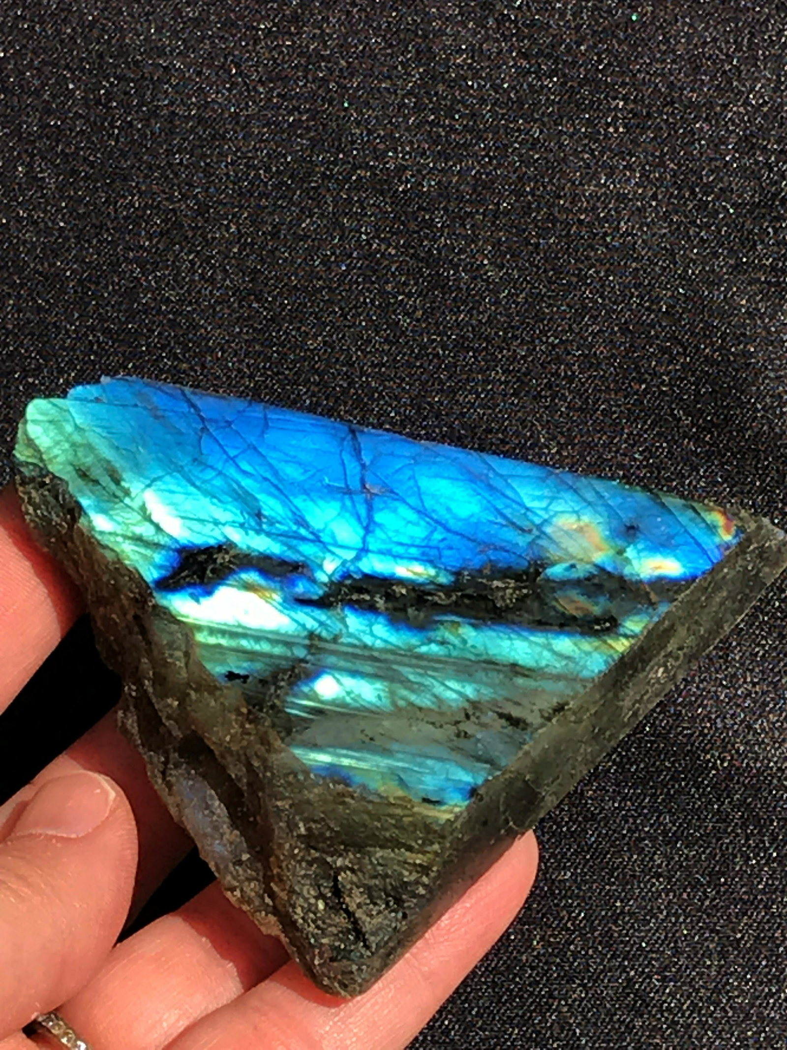 Labradorite, Rock, Natural, Decor, Lapidary,: Labradorite slab with polished face
