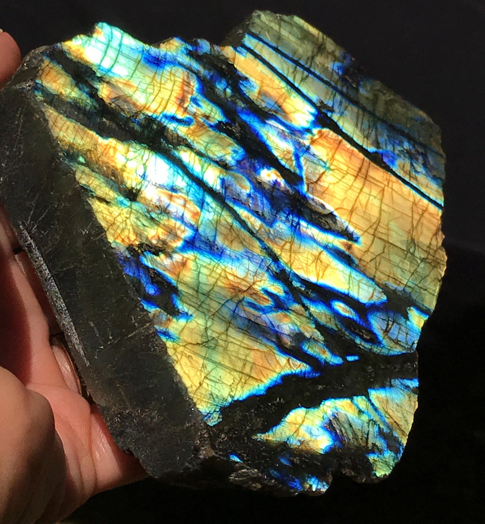 Labradorite, Rock, Natural, Decor, Lapidary,: Labradorite slab with polished face