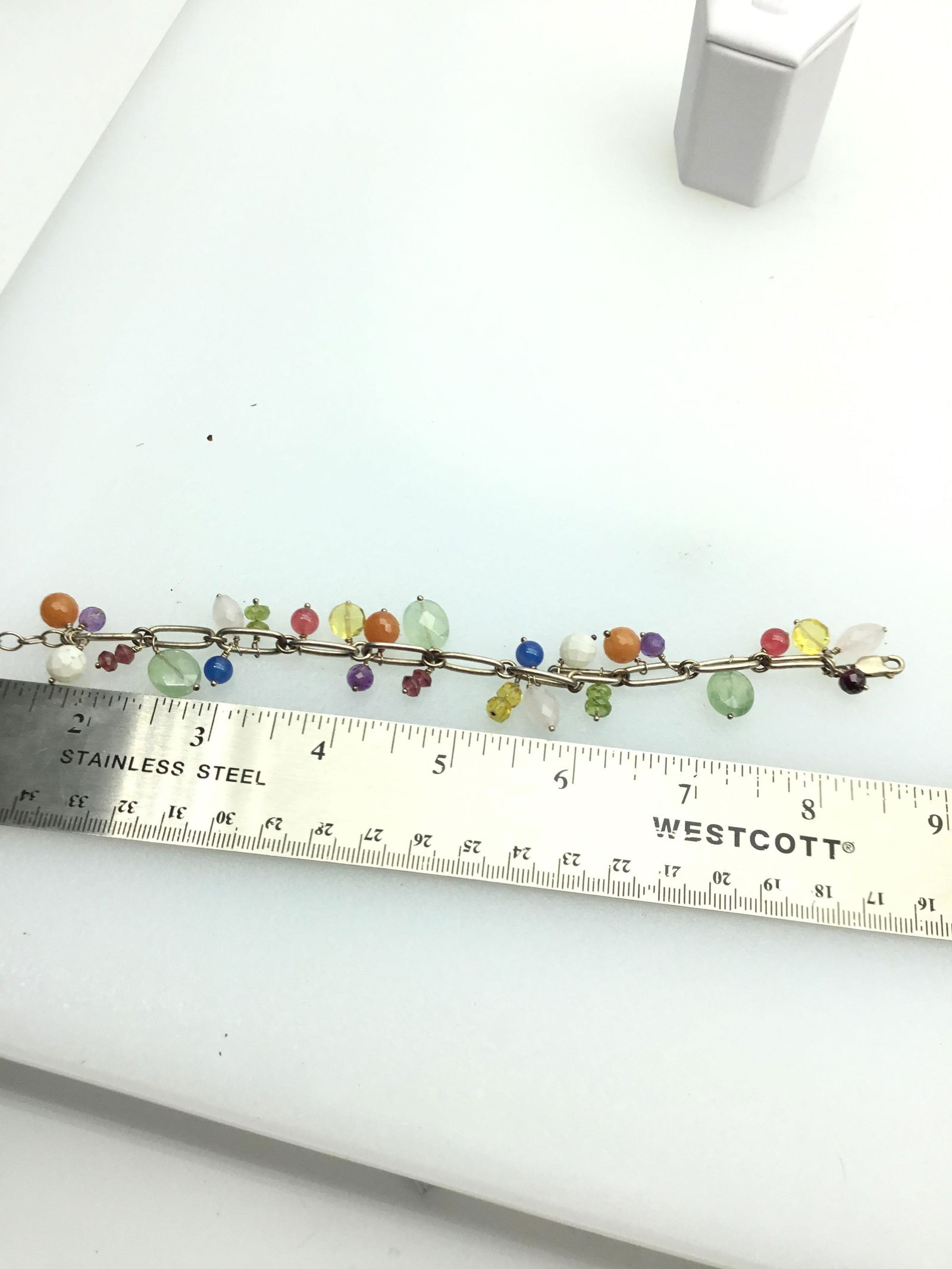 8 inch multi colored stone bracelet (1 of 2)