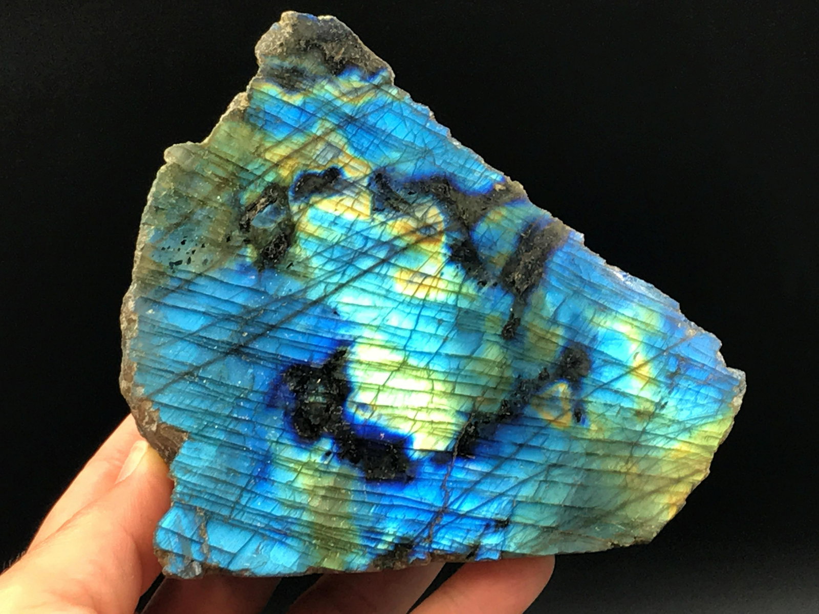 Rock, Crystal, Natural, Decor, Collectible, Labradorite: Labradorite end-cut with polished face. Madagascar