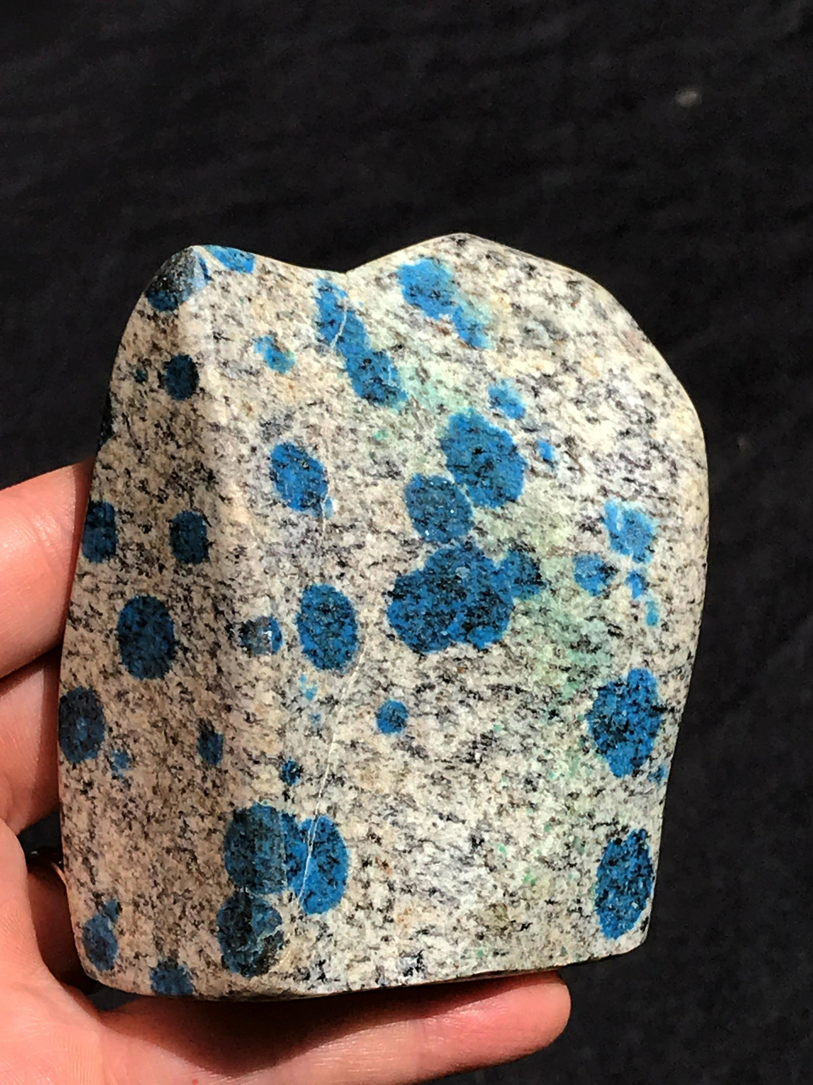 K2, Azurite, Rock, Crystal, Natural, Decor,: K2 (azurite and granite) polished freeform. Pakistan