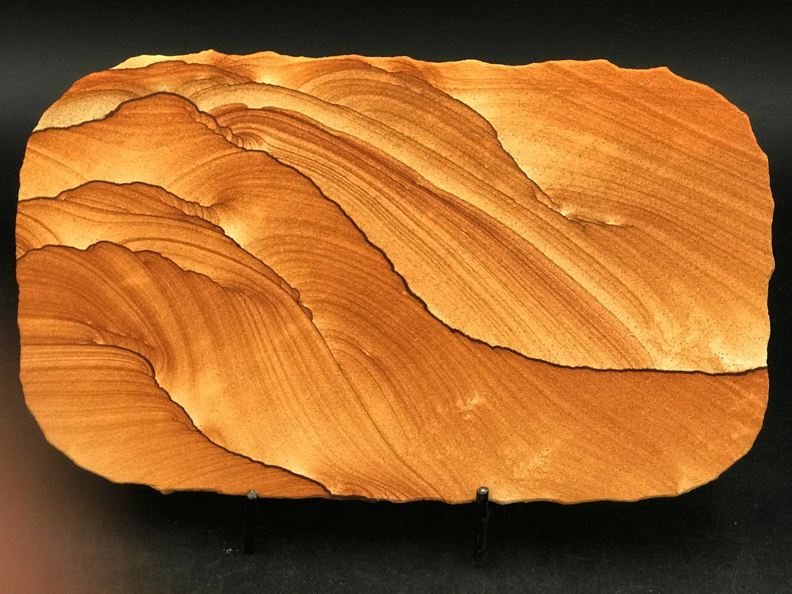 Sandstone, Rock, Natural, Decor, Collectible, Slab: 9"x5.25" picture sandstone (Sierra Stone) slab. Utah