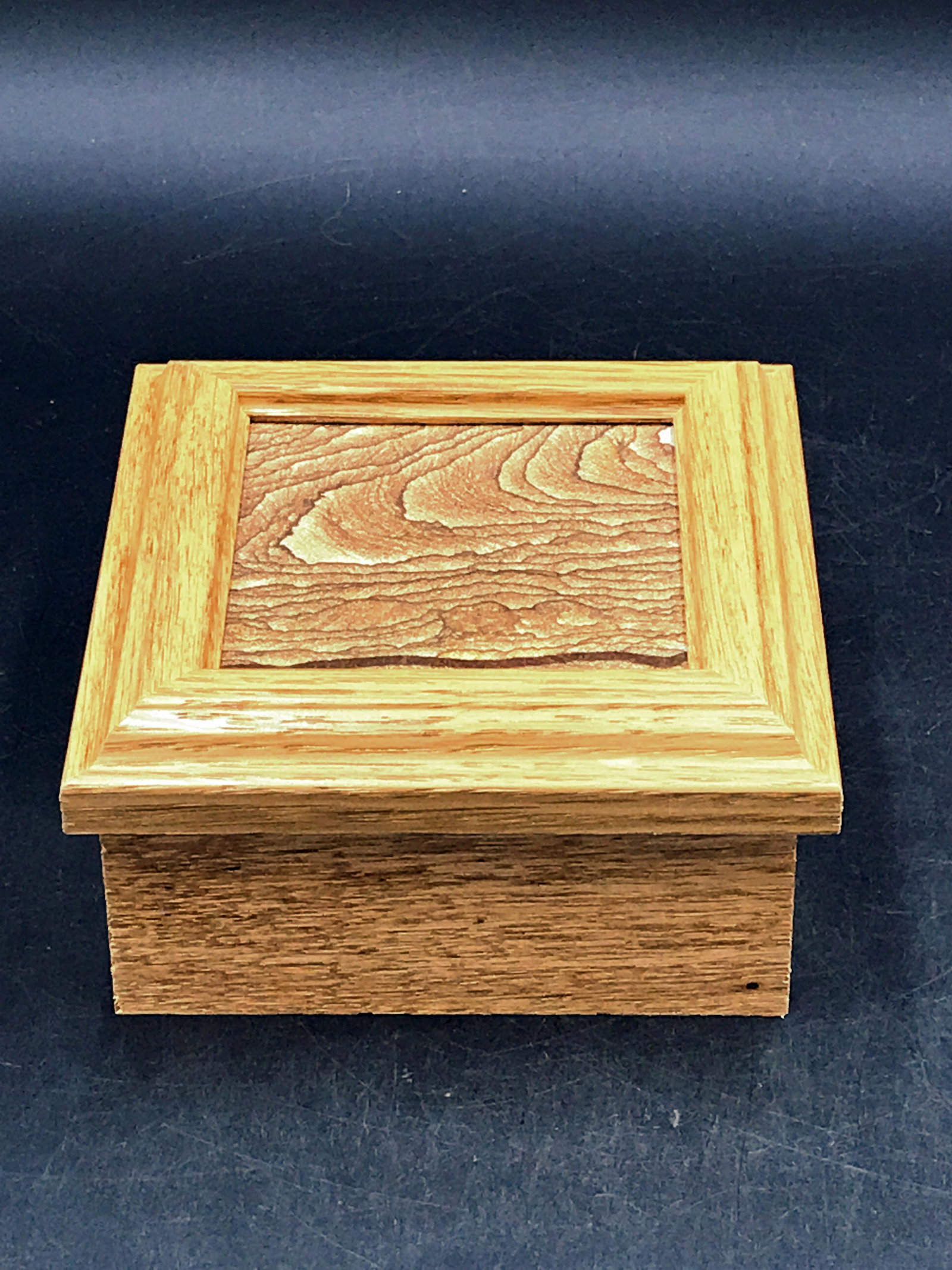 Wood, Natural, Decor, Collectible: Wood box with picture sandstone inlay. Utah
