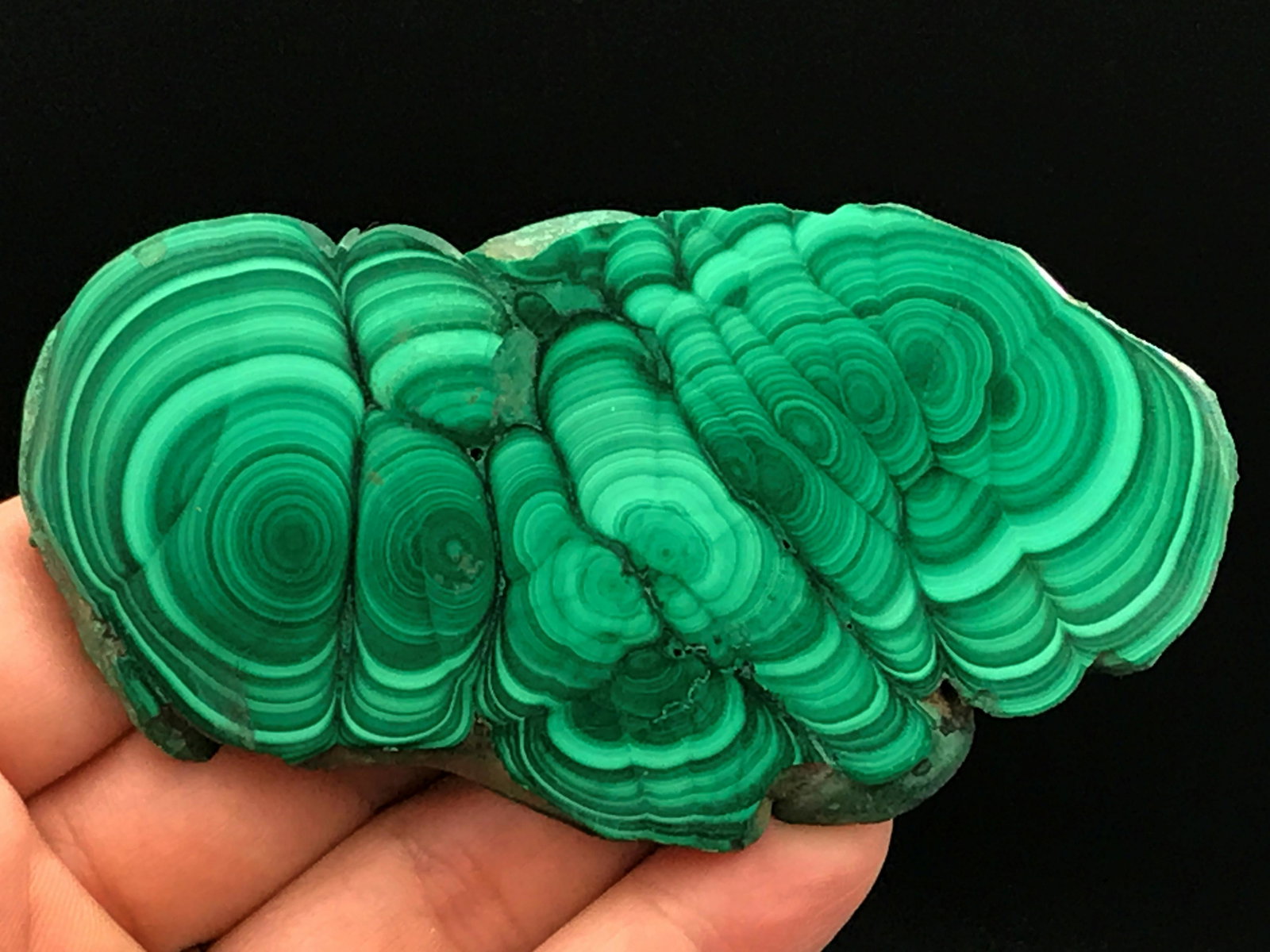 Crystal, Natural, Jewelry, Lapidary, Cabochon,: Malachite slab. Republic of Congo