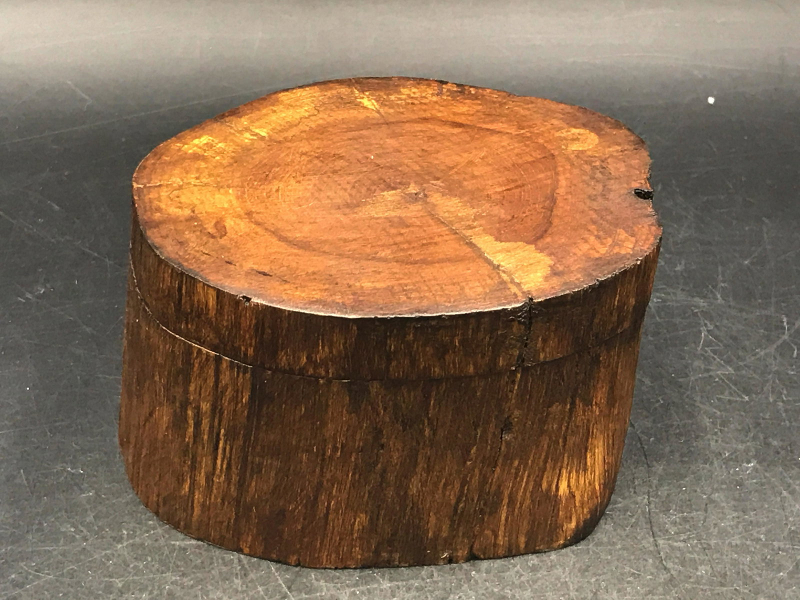 Accessories, Wood, Natural, Collectible, Decor: Wood "hide a key" box with hinged lid