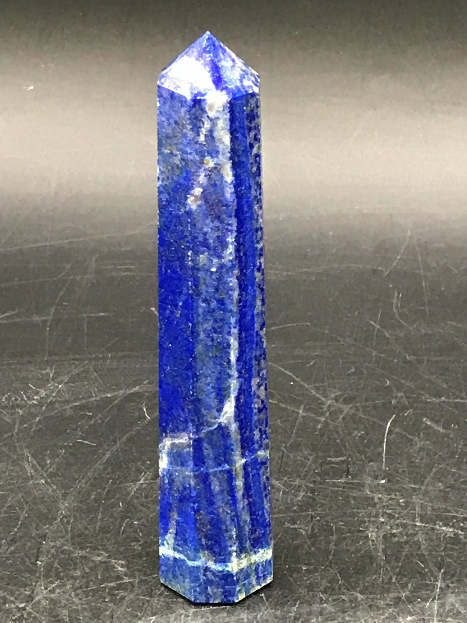 Rock, Crystal, Natural, Collectible, Carving, Tower,: Lapis lazuli oblisk. 4.5"
