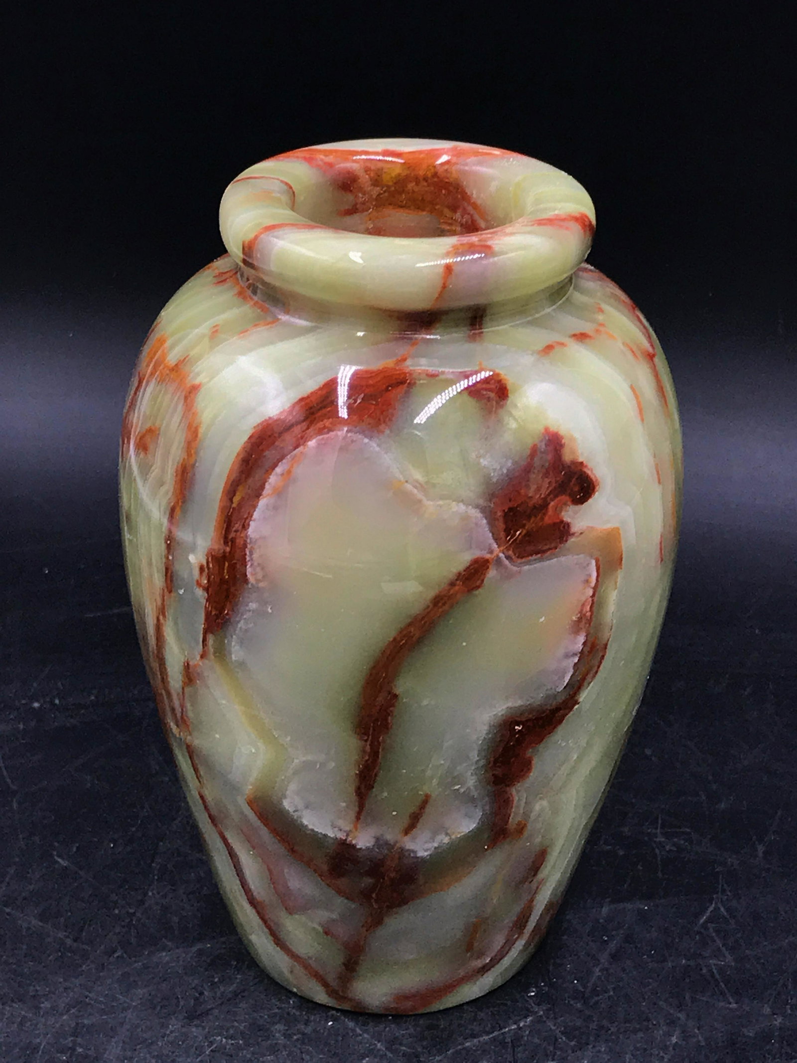 Rock, Crystal, Natural, Decor, Collectible, Vase, Onyx,: Onyx (banded calcite) vase. Pakistan. 3.5lb