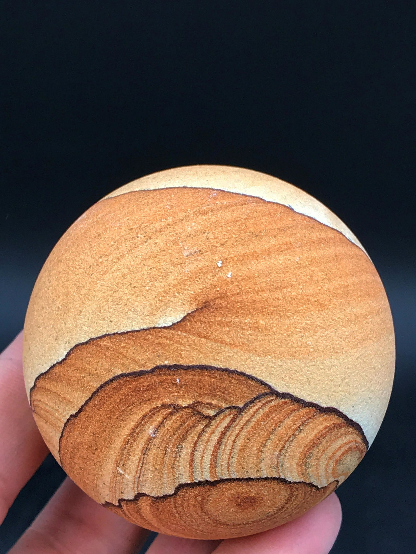Sandstone, Rock, Crystal, Natural, Decor, Collectible,: 2" picture sandstone sphere. Utah