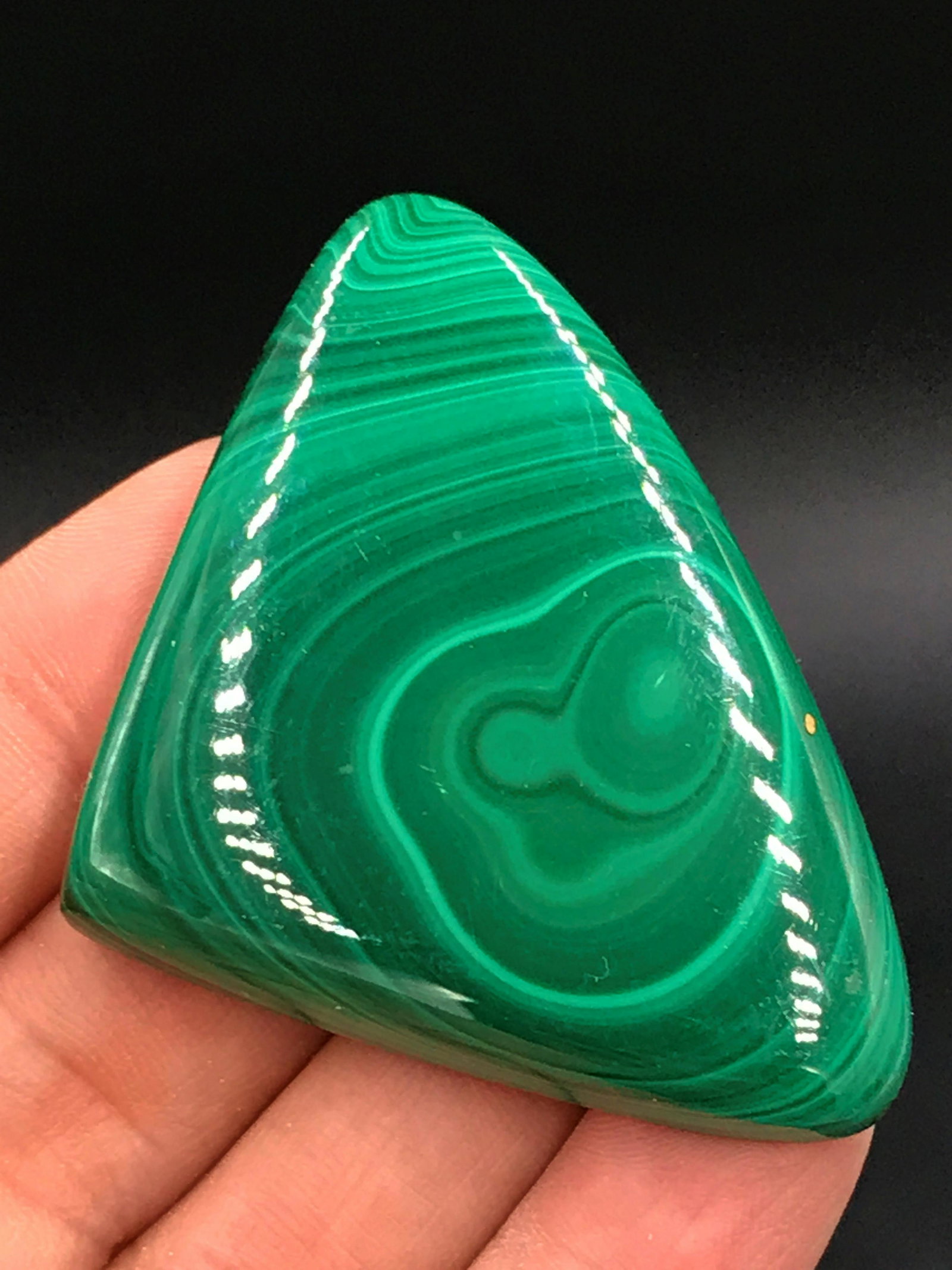 Malachite, Crystal, Natural, Jewelry, Lapidary,: Malachite chabochon. Republic of Congo