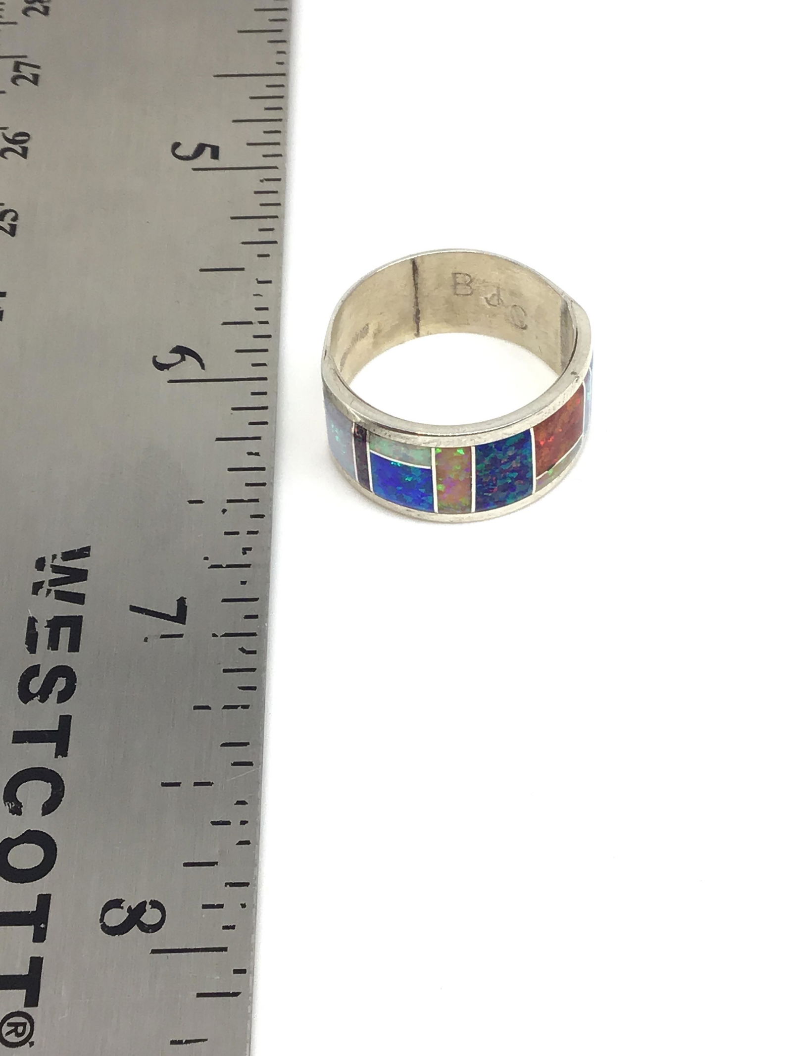 Opal & Sterling Silver ring (1 of 3)
