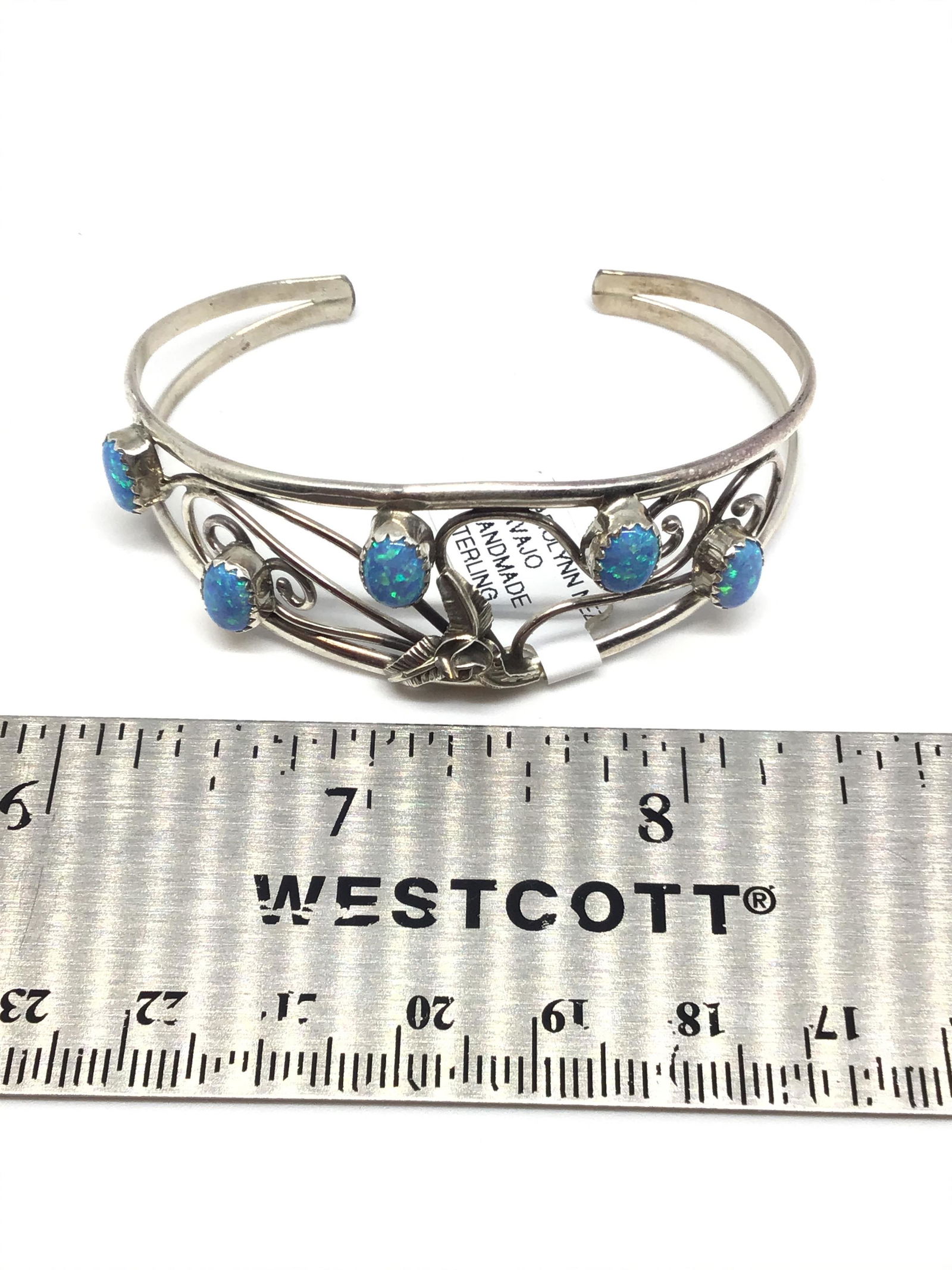Opal & Sterling Silver Bangle (1 of 2)