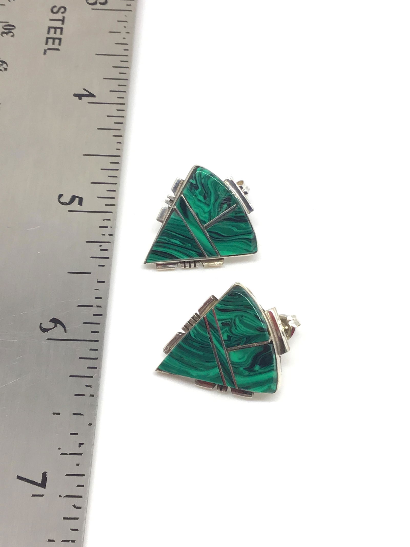 Malachite & Sterling Silver earrings (1 of 2)