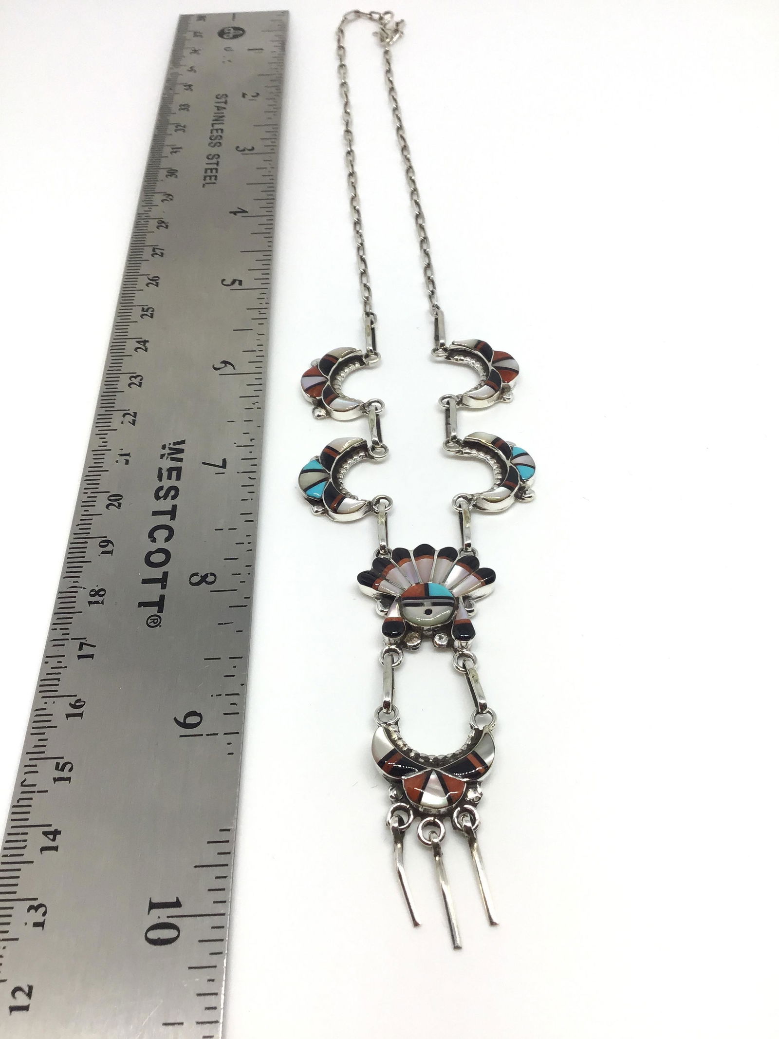Multi-stone Inlay & Sterling Silver Necklace (1 of 2)