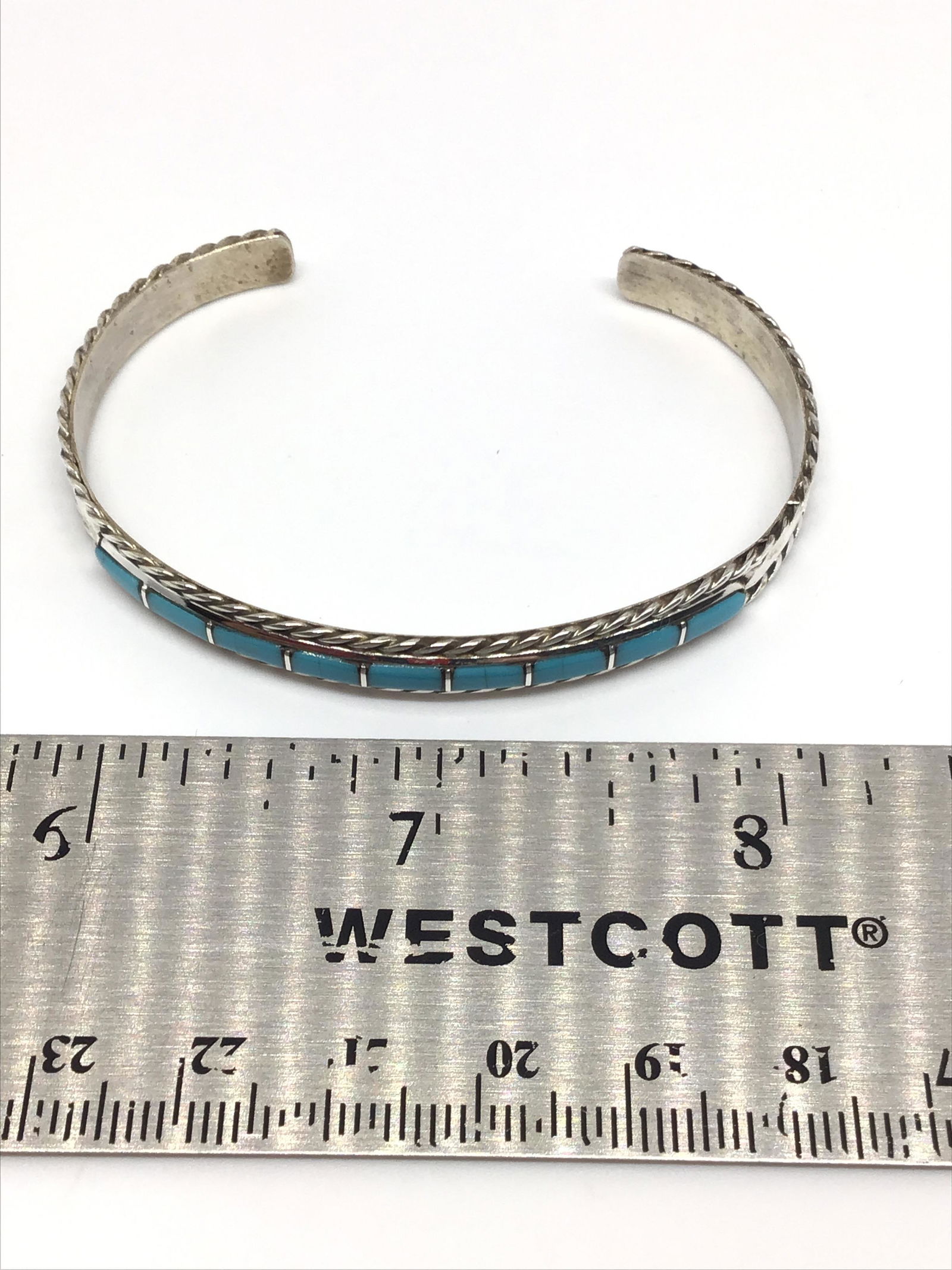 Turquoise & Sterling Silver Bangle (1 of 2)