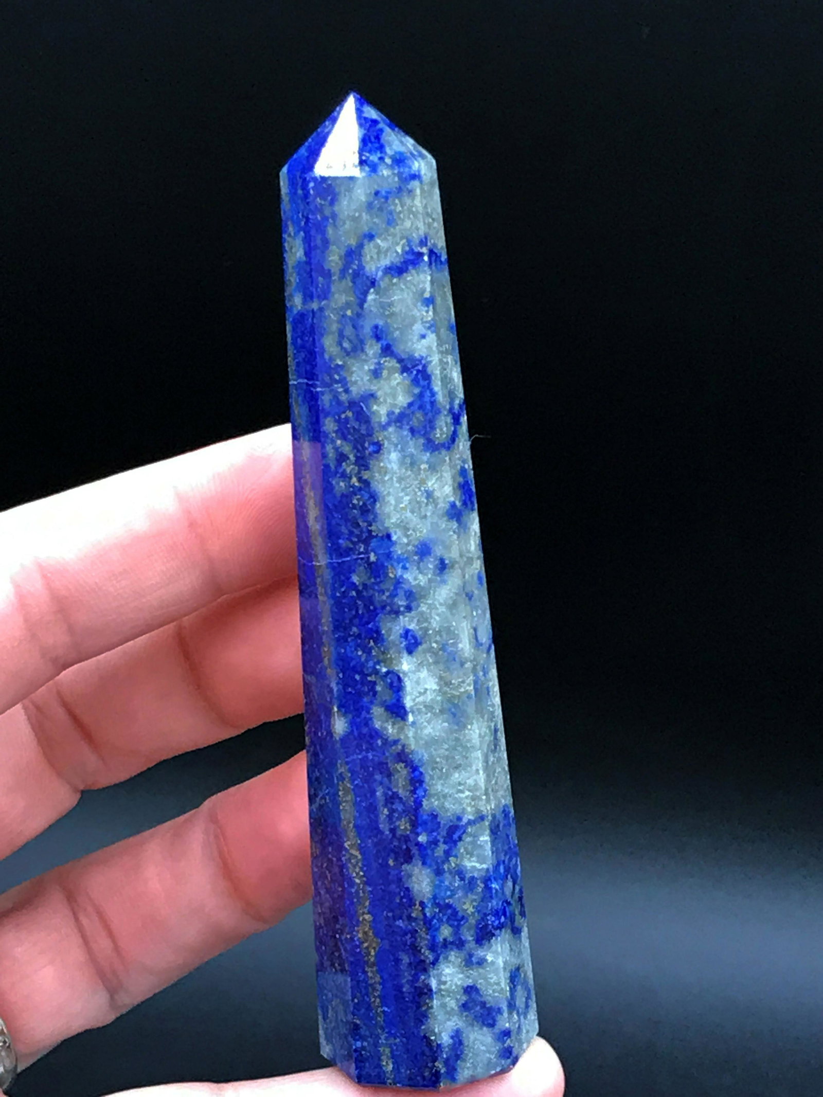 Rock, Crystal, Natural, Collectible, Carving,: 4' Lapis lazuli oblisk
