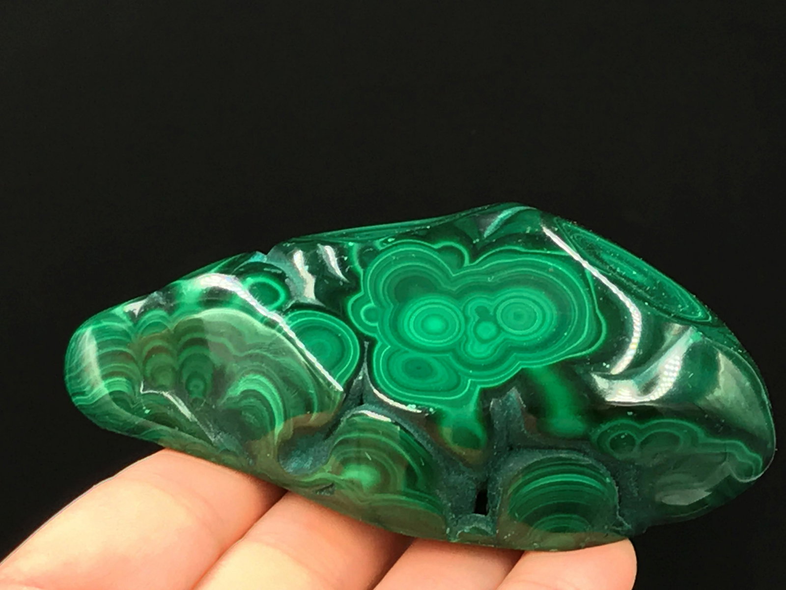 Rock, Crystal, Natural, Decor, Collectible,: Polished malachite freeform. Republic of Congo