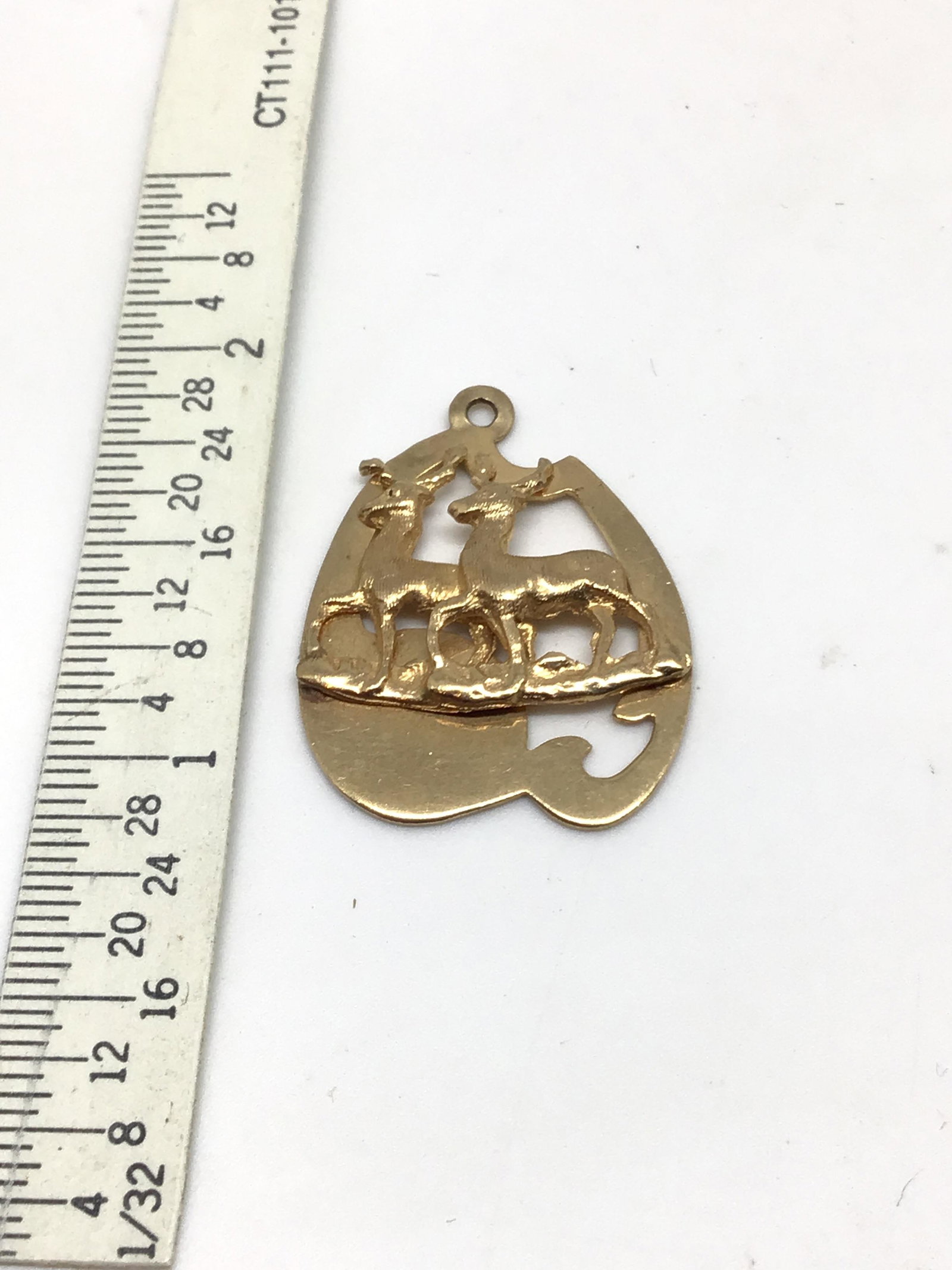 14kt Yellow Gold Deer Charm: Vintage, 2.5 grams