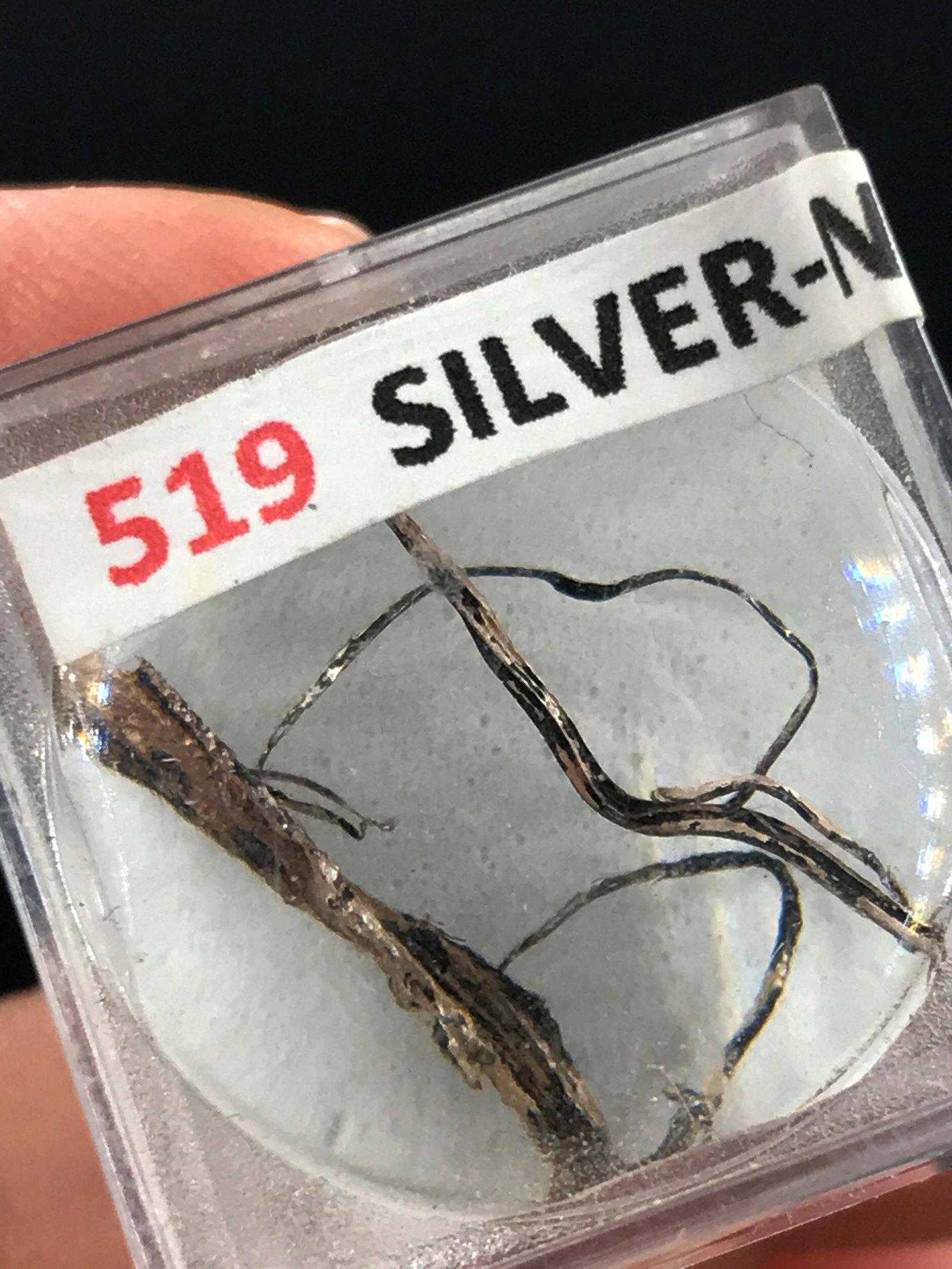 Silver, Rock, Crystal, Natural, Collectible, Mineral,: Silver wire crystals in magnifier box. Colorado