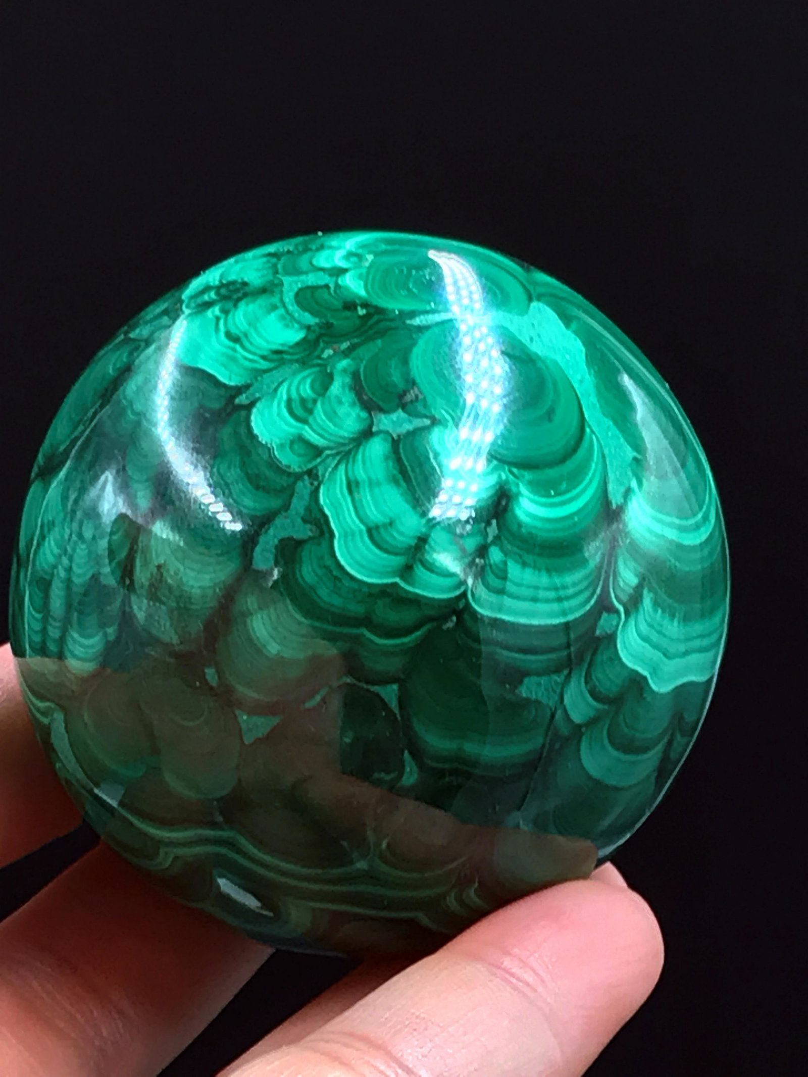 Malachite, Rock, Crystal, Natural, Decor, Collectible,: 13oz malachite sphere. Republic of Congo