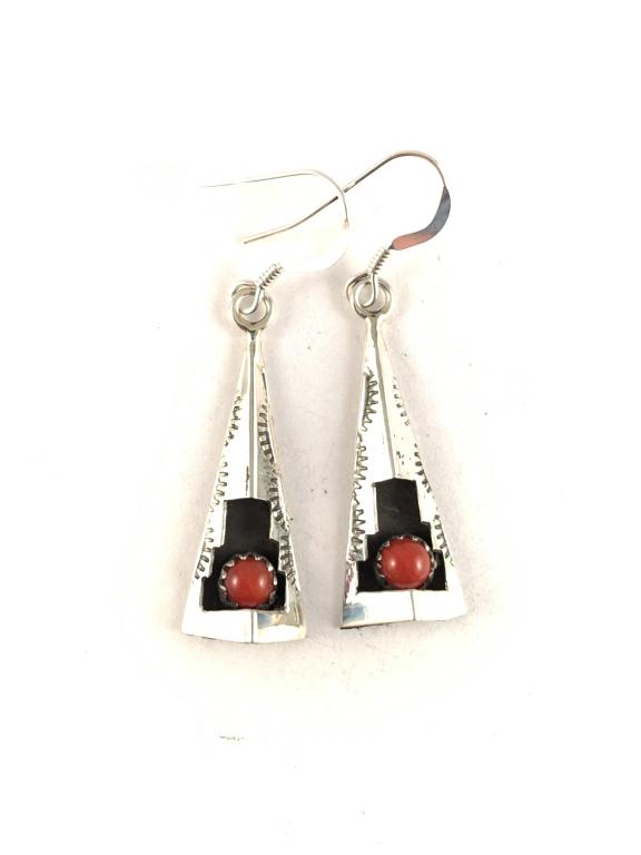 Coral earrings: Felix Perry Navajo Handmade