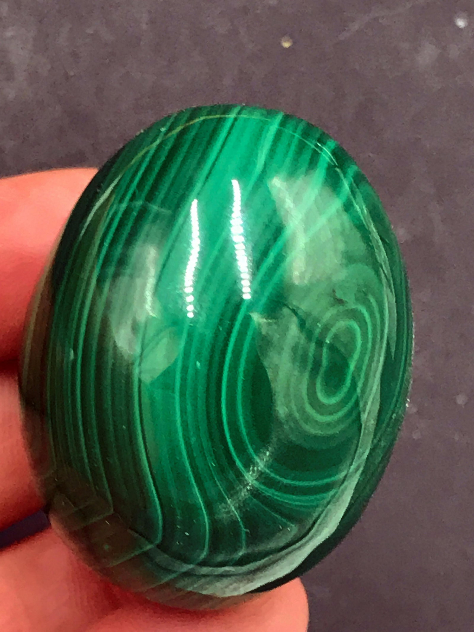 Rock, Crystal, Natural, Collectible, Carving, Egg: Malachite egg. Republic of Congo